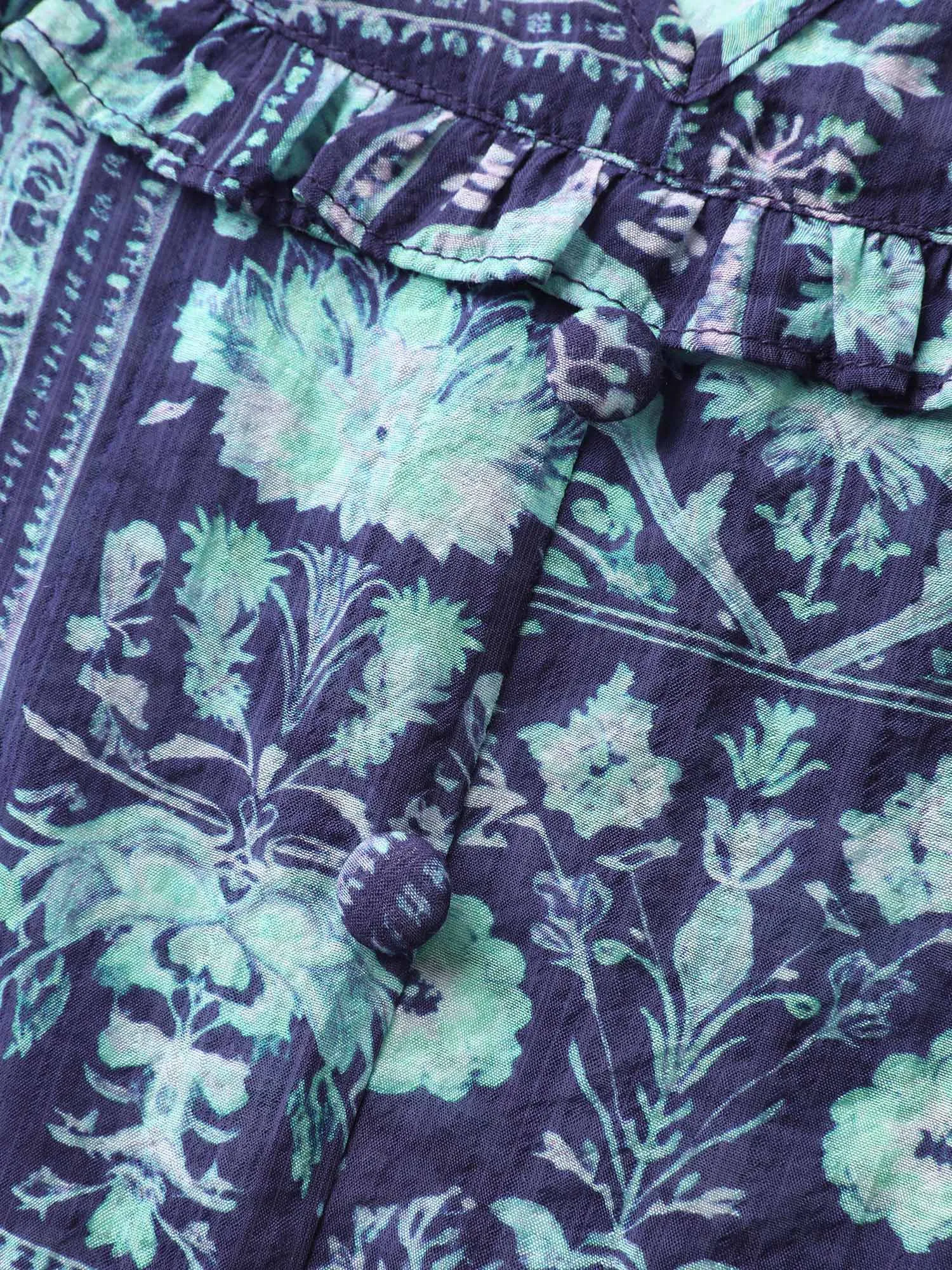 Chiffon Floral Collage Ruffled Blouse sold by Bloomchic product image thumbnail 5