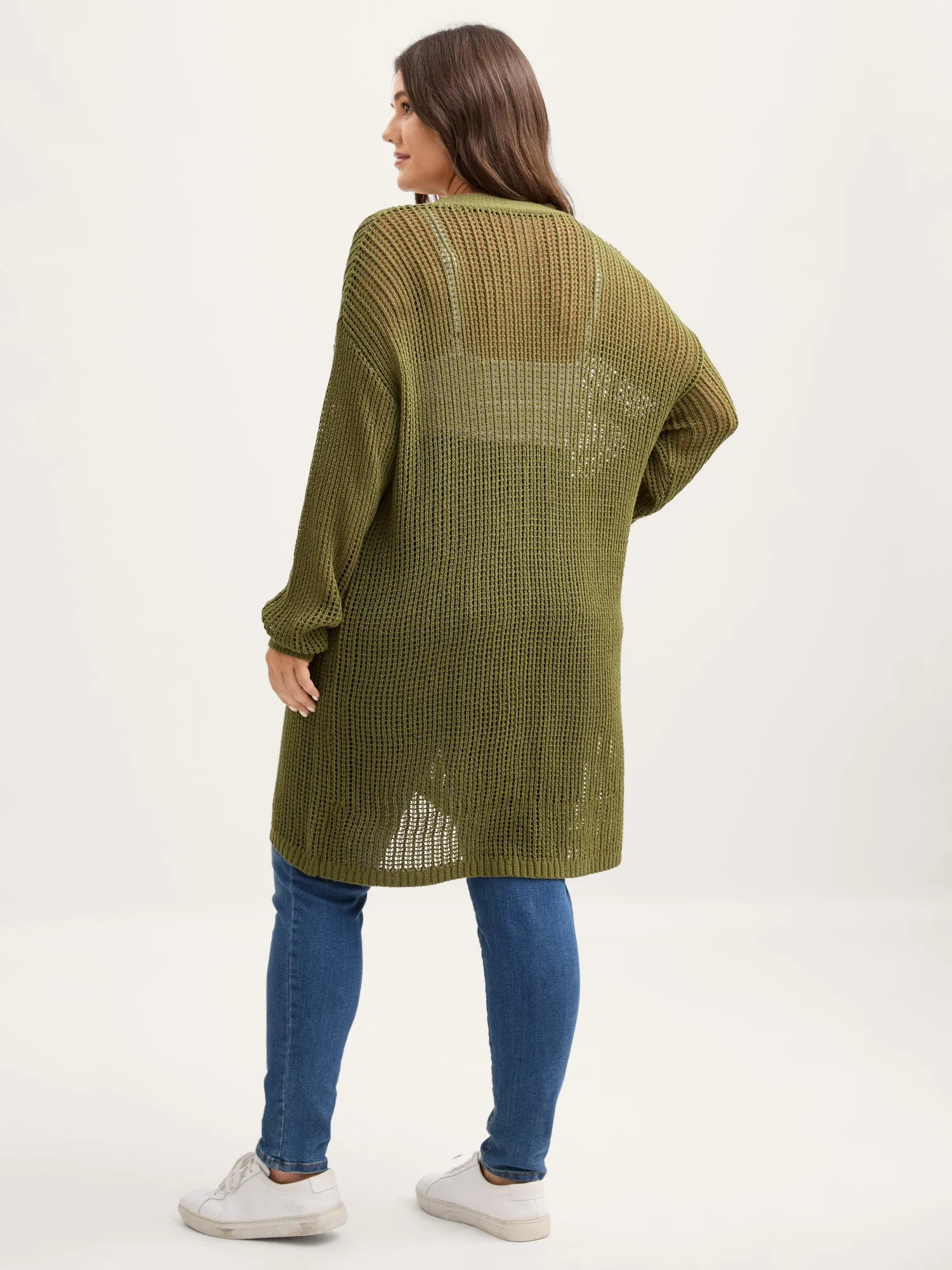 Textured Cut-Out Button Detail Cardigan sold by Bloomchic product image thumbnail 5