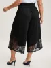 Lace Sheer Hem Wide Leg Pants sold by Bloomchic