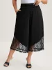 Lace Sheer Hem Wide Leg Pants sold by Bloomchic