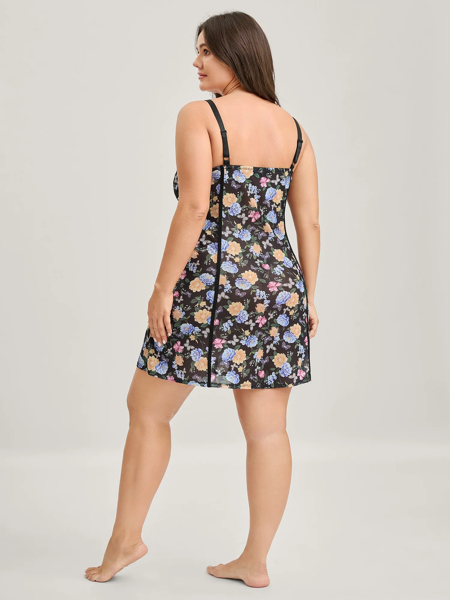 Colorful Floral Lace Sheer Sleep Dress sold by Bloomchic product image thumbnail 4