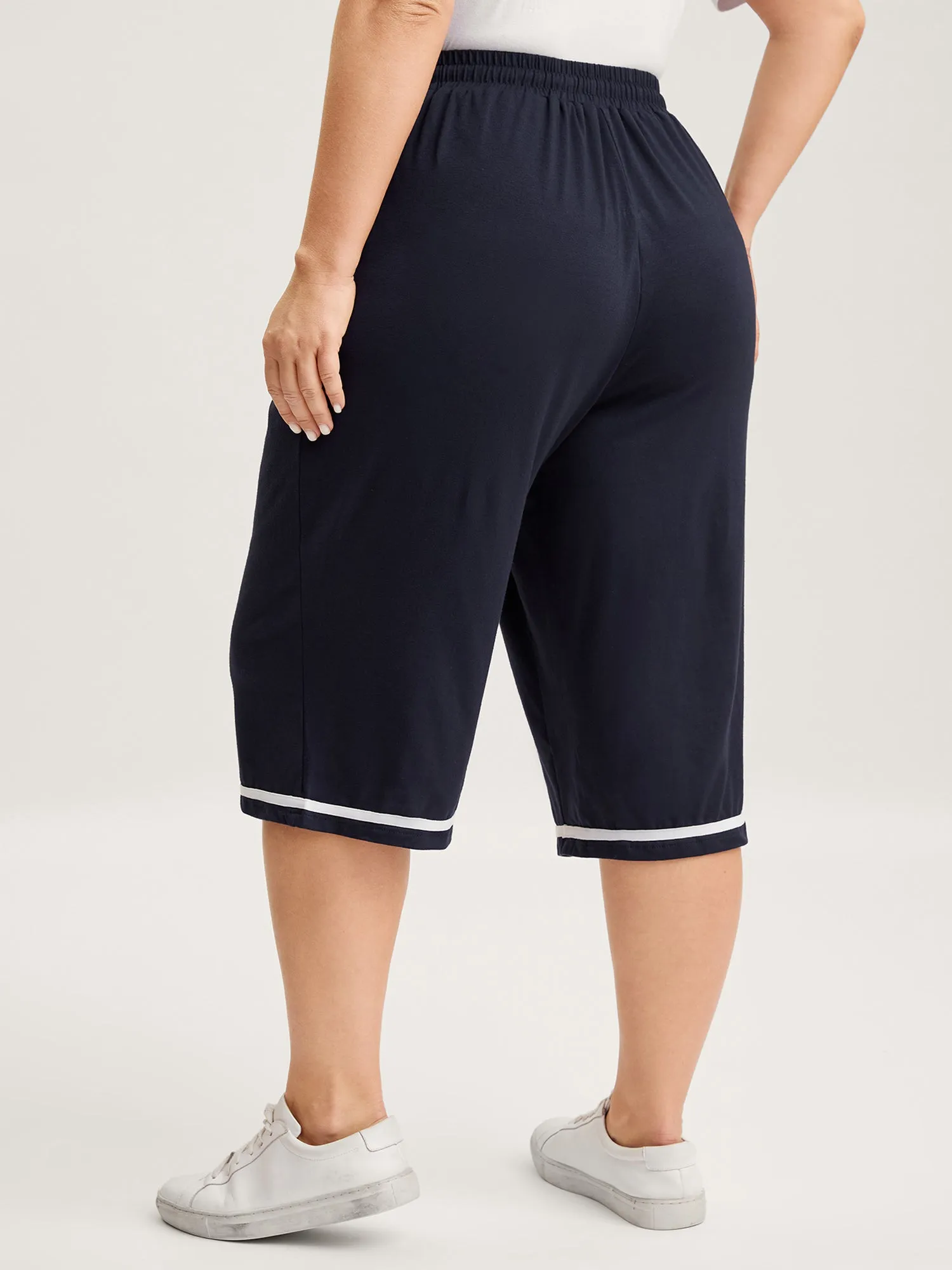 Stretchy Contrast Hem Straight Leg Lounge Pants sold by Bloomchic product image thumbnail 4