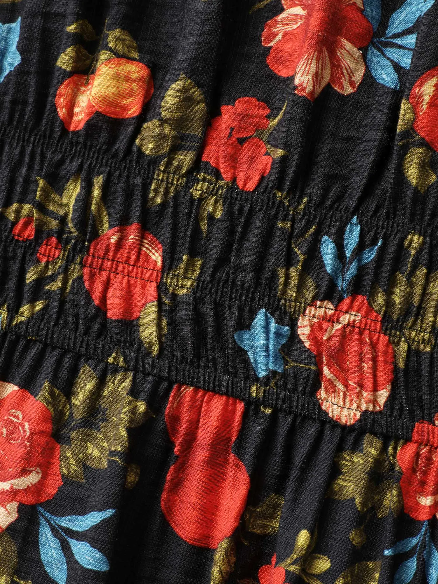 Fall Fruity Floral Waist-Cinched Midi Dress sold by Bloomchic product image thumbnail 5