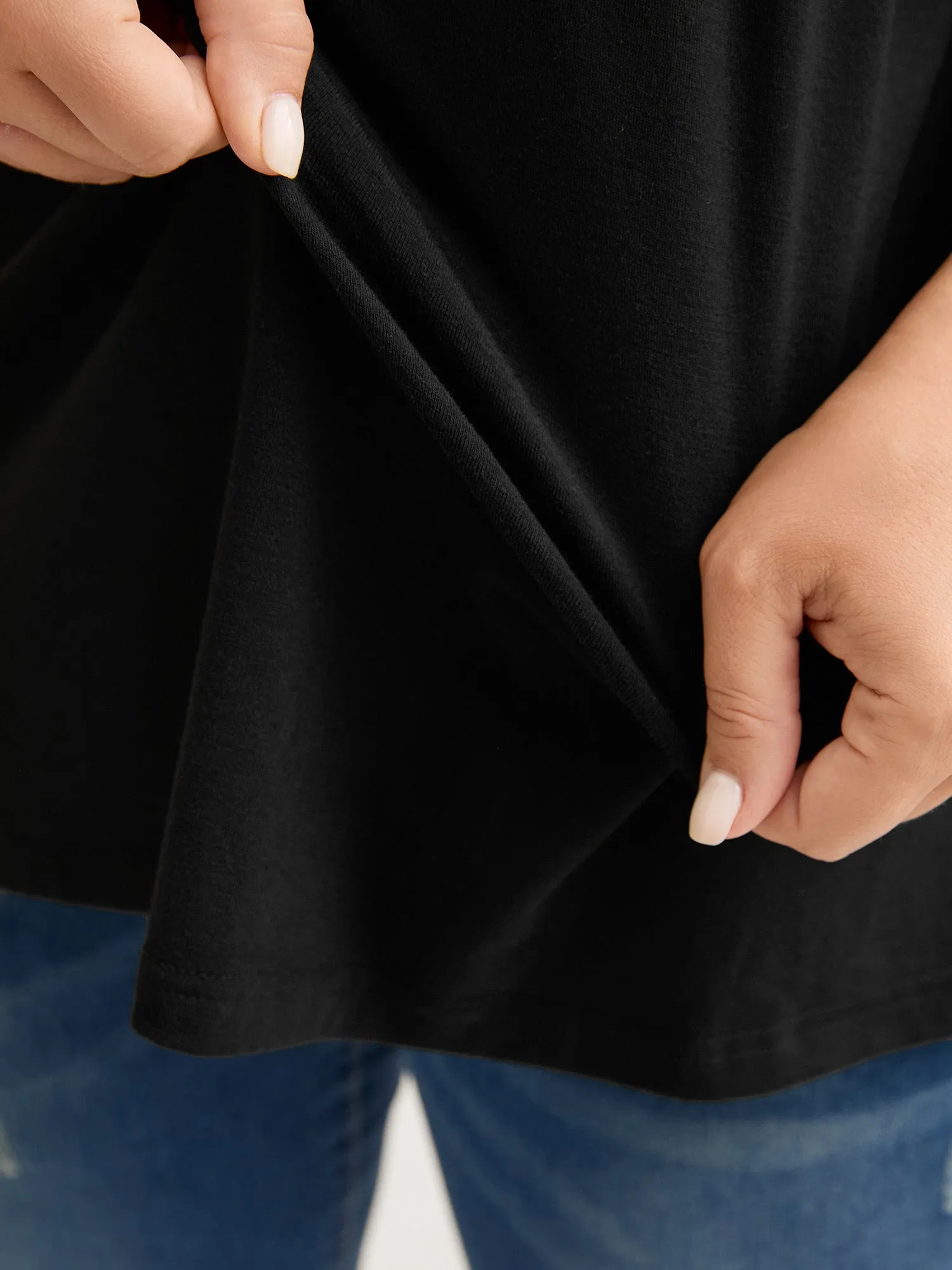 Off-Shoulder Metallic Detail Flowy T-Shirt sold by Bloomchic product image thumbnail 4
