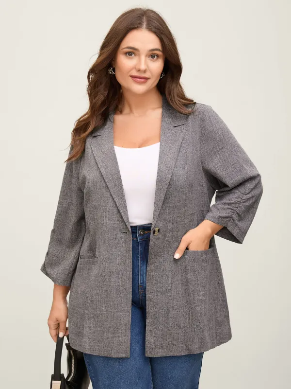 Waist-Defining Panels Pockets Solid Blazer sold by Bloomchic