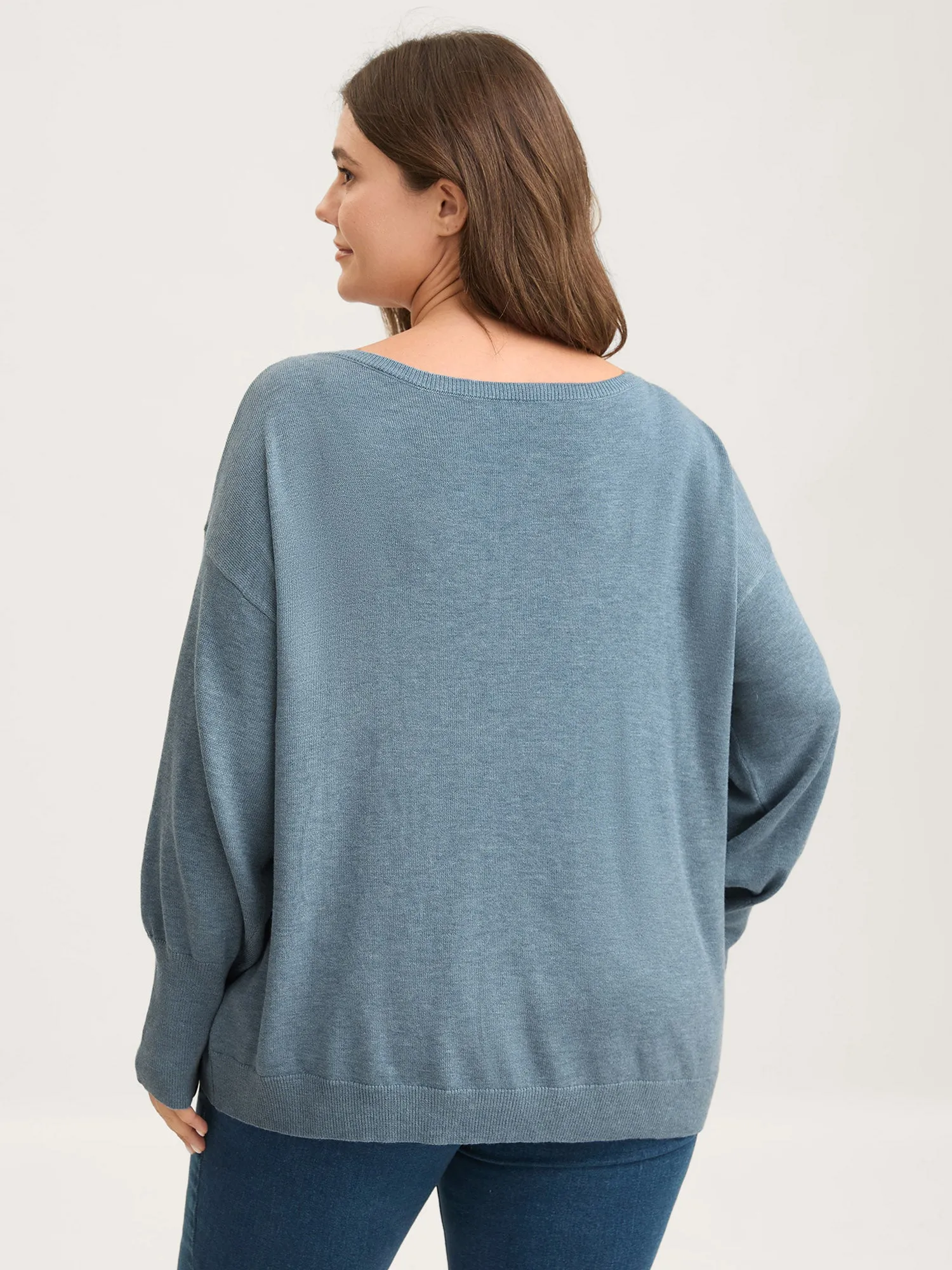 Drop Shoulder Solid Ribbed Pullover sold by Bloomchic product image thumbnail 4