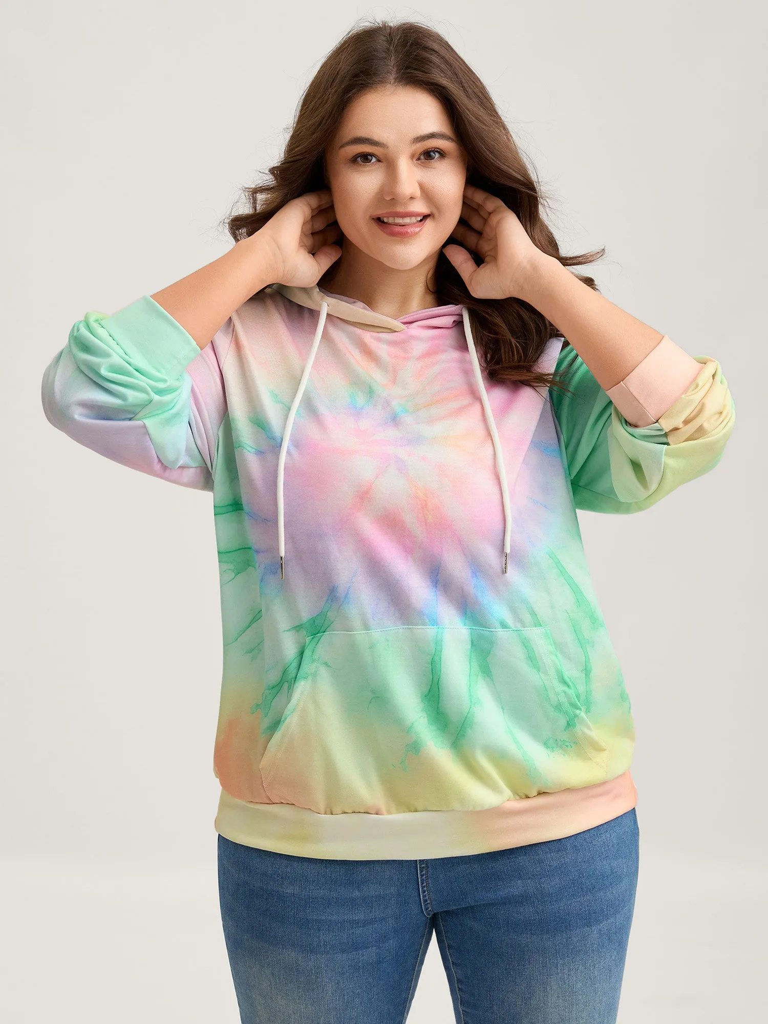 Tie-Dye Blend Pockets Hoodie sold by Bloomchic