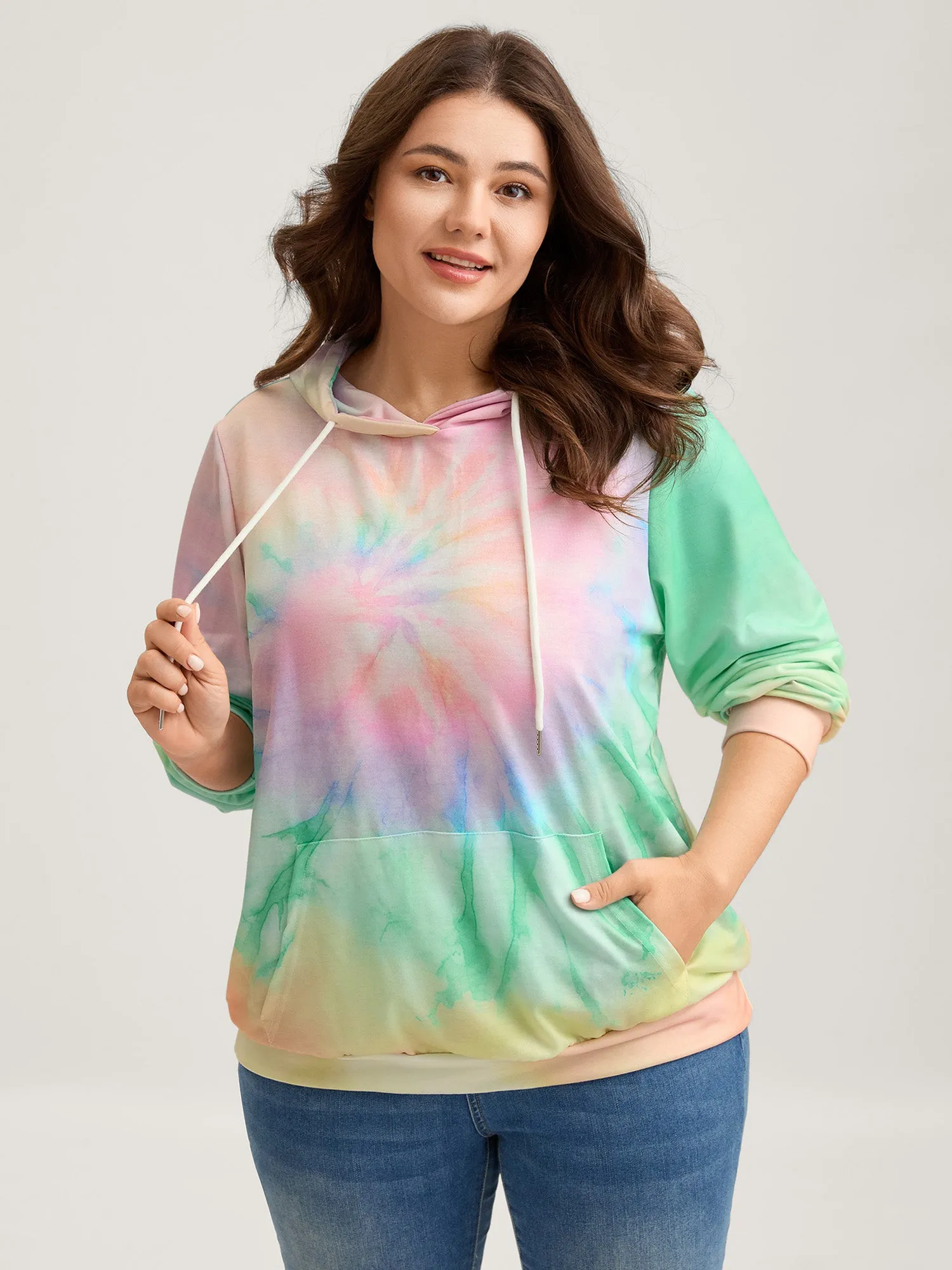 Tie-Dye Blend Pockets Hoodie sold by Bloomchic product image thumbnail 3