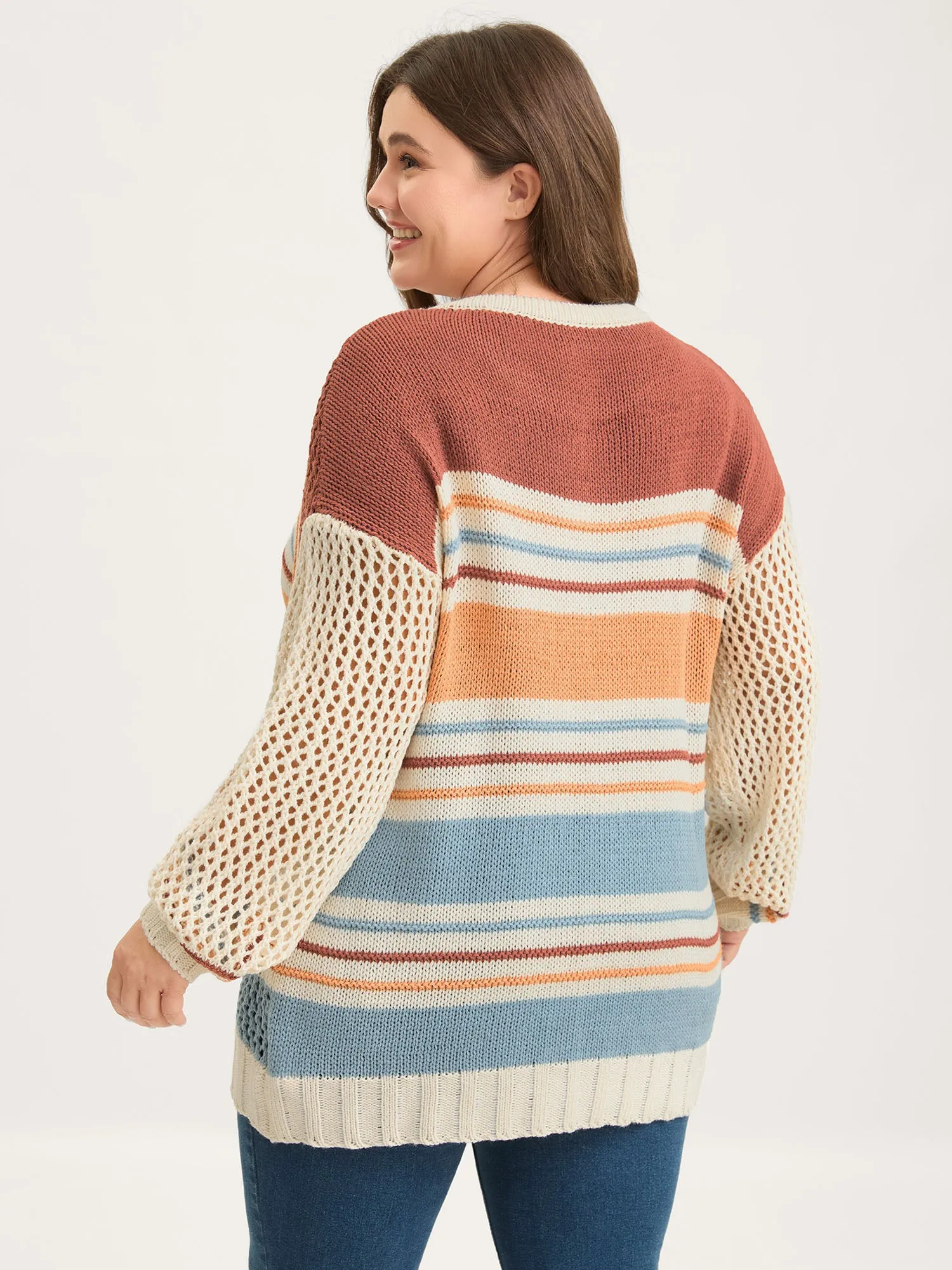 Color Block Textured Cut-Out Pullover sold by Bloomchic product image thumbnail 4