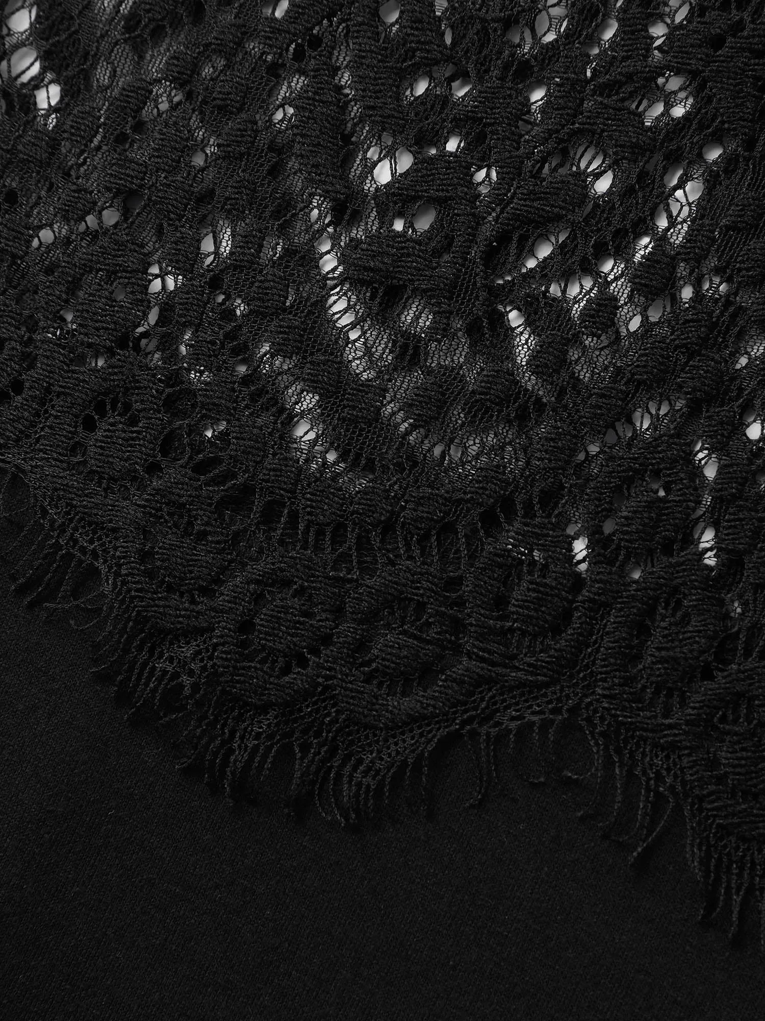 Sheer Lace Sleeve Solid Sweatshirt sold by Bloomchic product image thumbnail 5