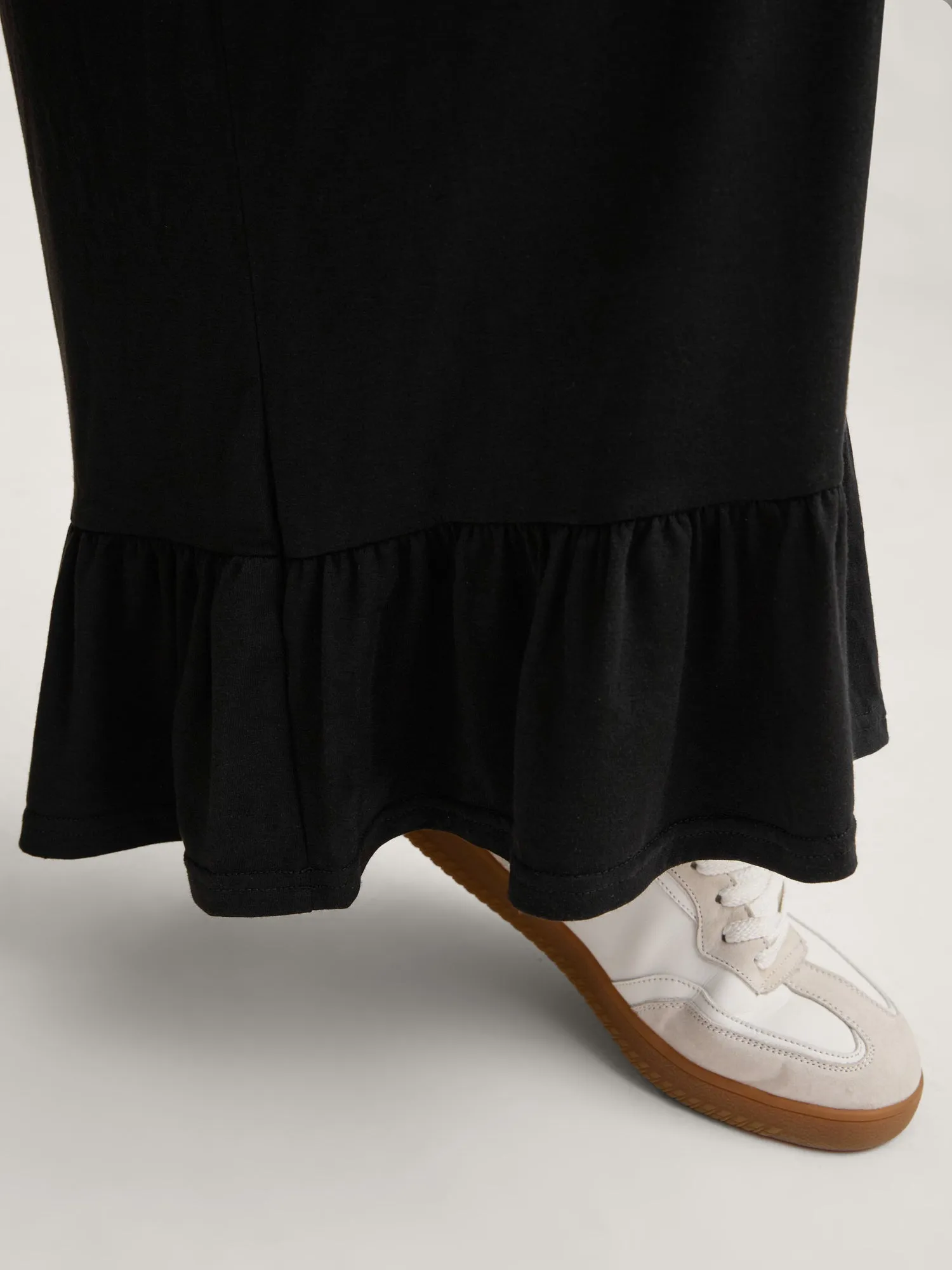 Ruffled Hem Stretchy Wide-Leg Pants sold by Bloomchic product image thumbnail 4