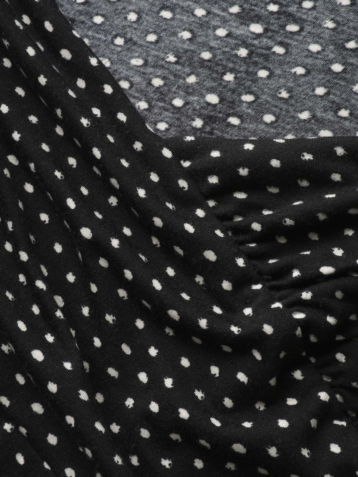 Polka Dots Pleated Overlap Bodice Midi Dress sold by Bloomchic product image thumbnail 5