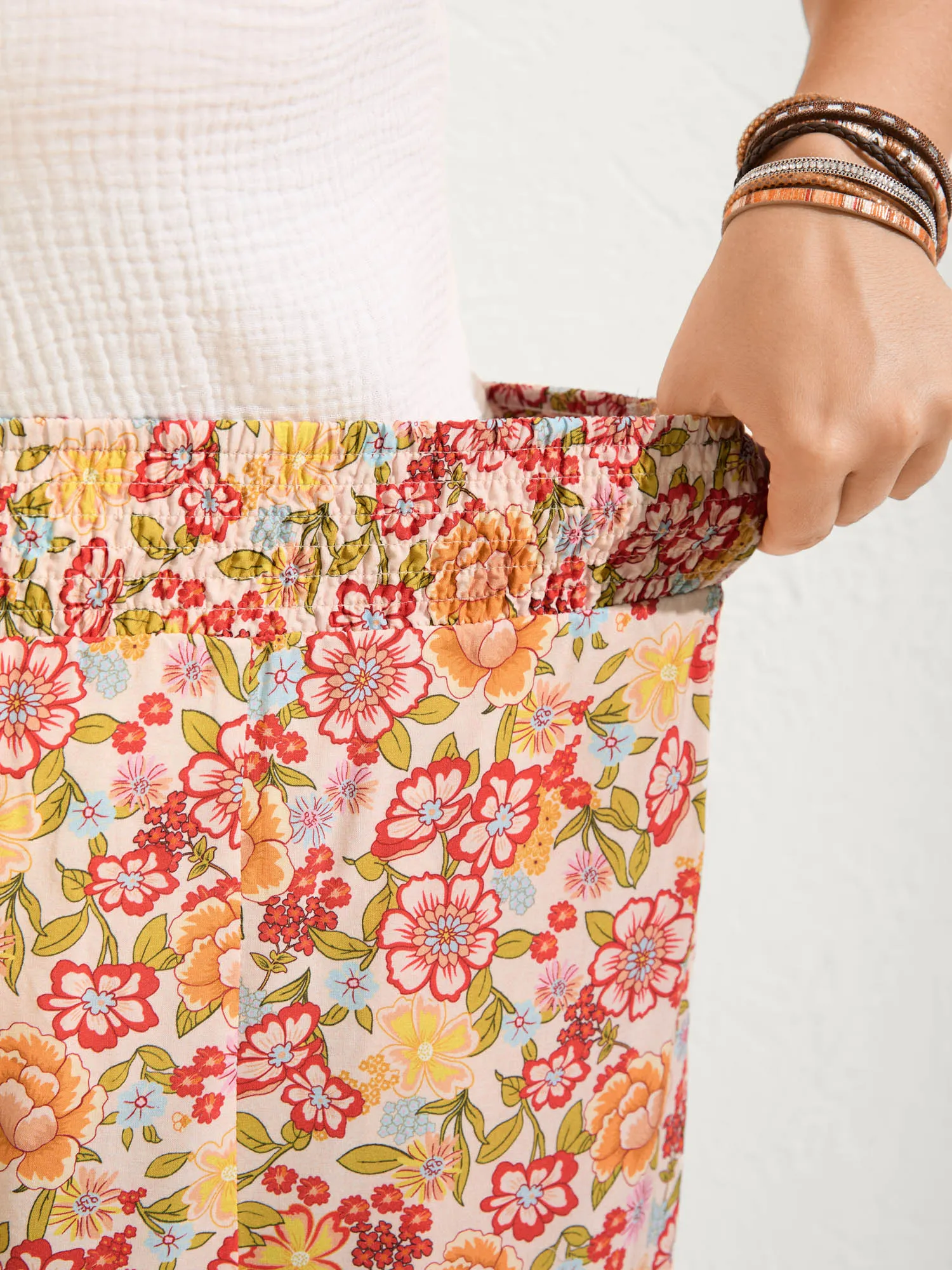 Floral Lace Trim Flowy Wide-Leg Pants sold by Bloomchic product image thumbnail 4