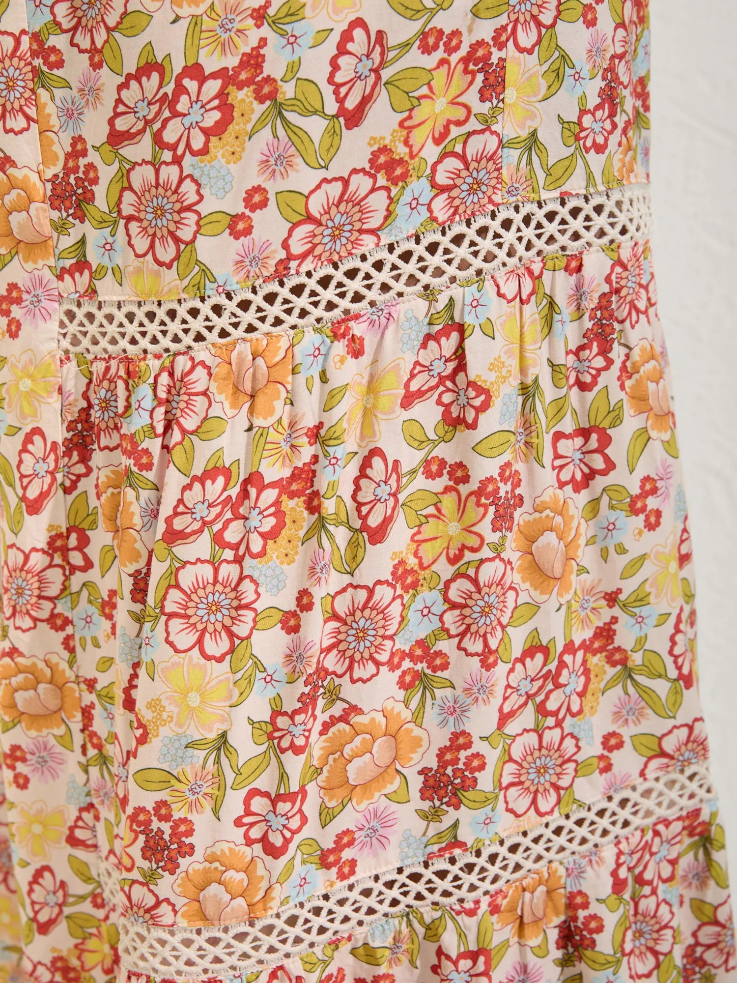 Floral Lace Trim Flowy Wide-Leg Pants sold by Bloomchic product image thumbnail 3