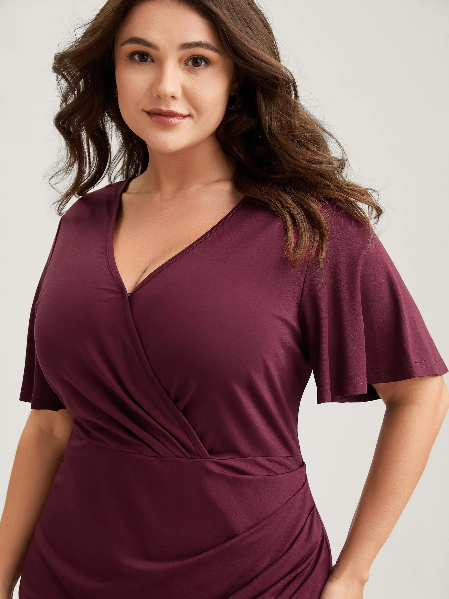 Super Stretchy Bodycon Pleated Midi Dress sold by Bloomchic product image thumbnail 2