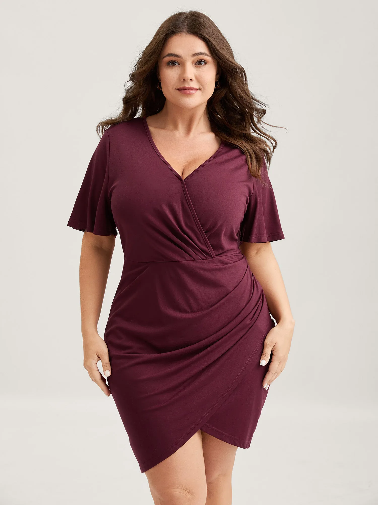 Super Stretchy Bodycon Pleated Midi Dress sold by Bloomchic