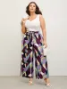 Colorful Geometry Waist-Tie Pants sold by Bloomchic