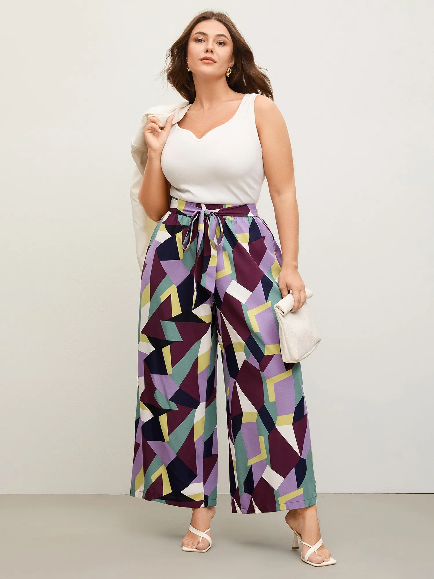 Colorful Geometry Waist-Tie Pants sold by Bloomchic product image thumbnail 2