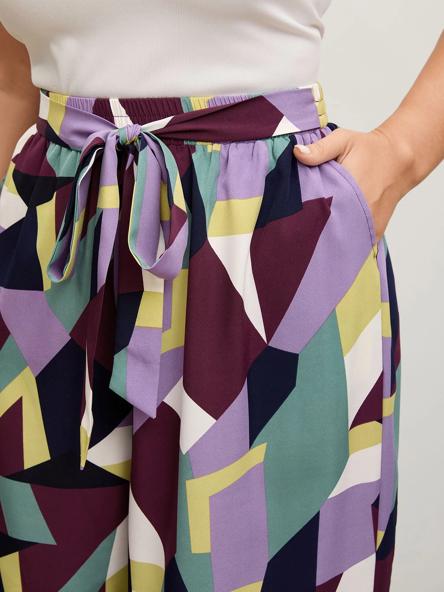Colorful Geometry Waist-Tie Pants sold by Bloomchic product image thumbnail 3