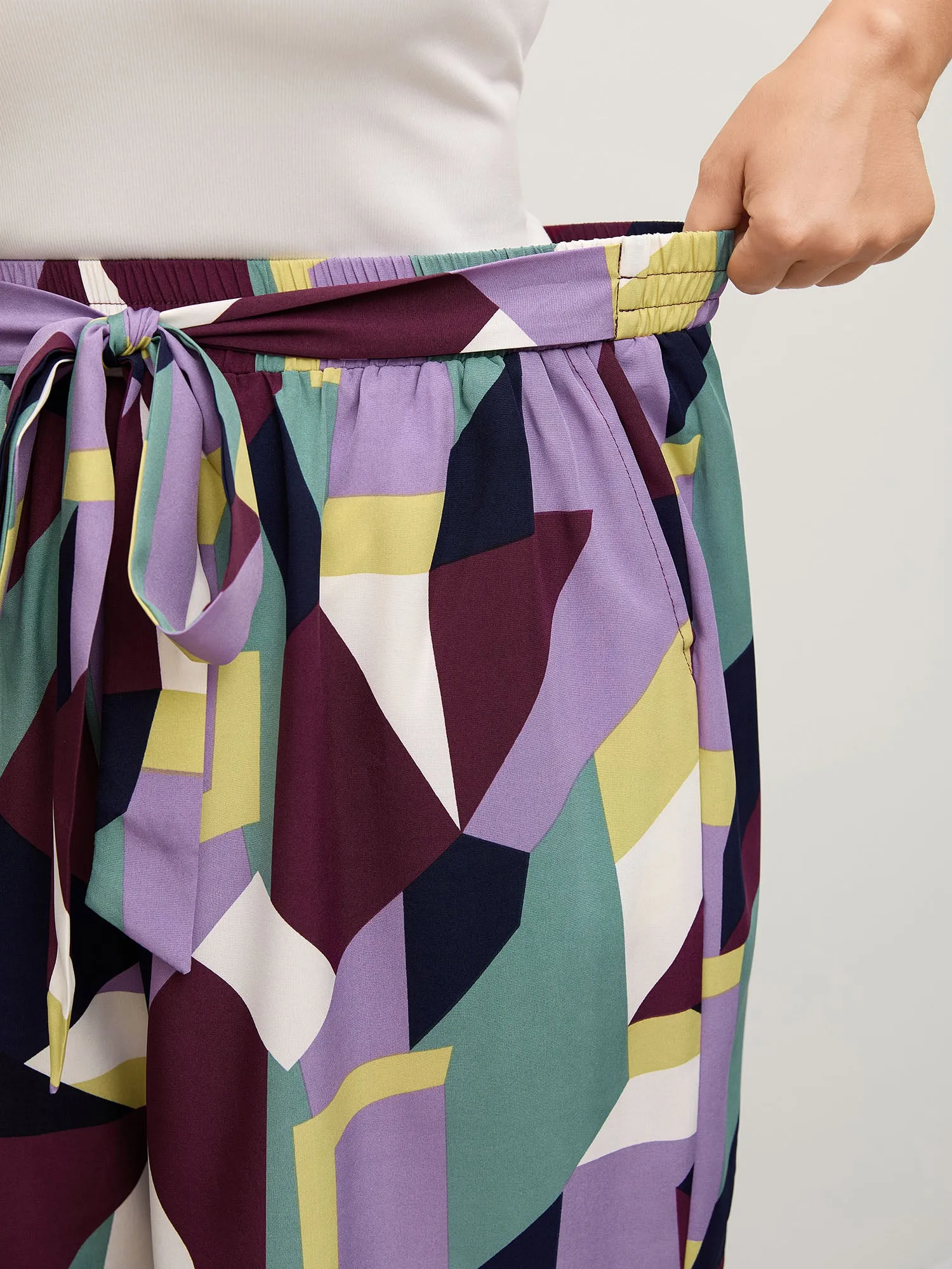 Colorful Geometry Waist-Tie Pants sold by Bloomchic product image thumbnail 4