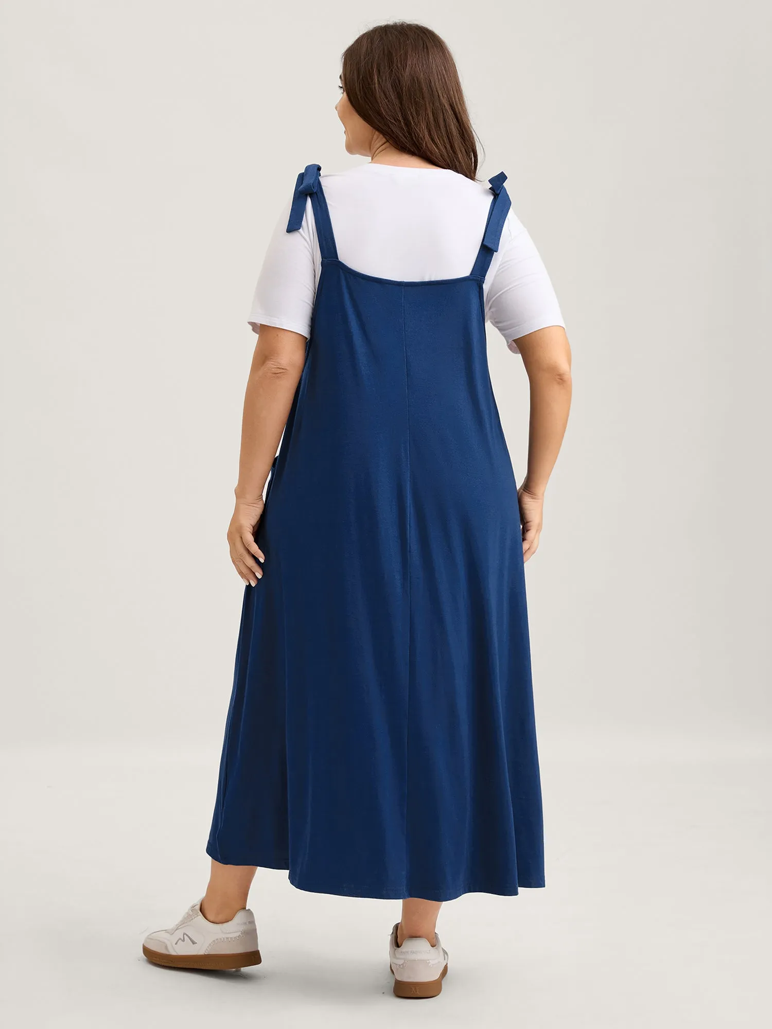 Shoulder Ties Pleated Flowy Pockets Dress sold by Bloomchic product image thumbnail 4