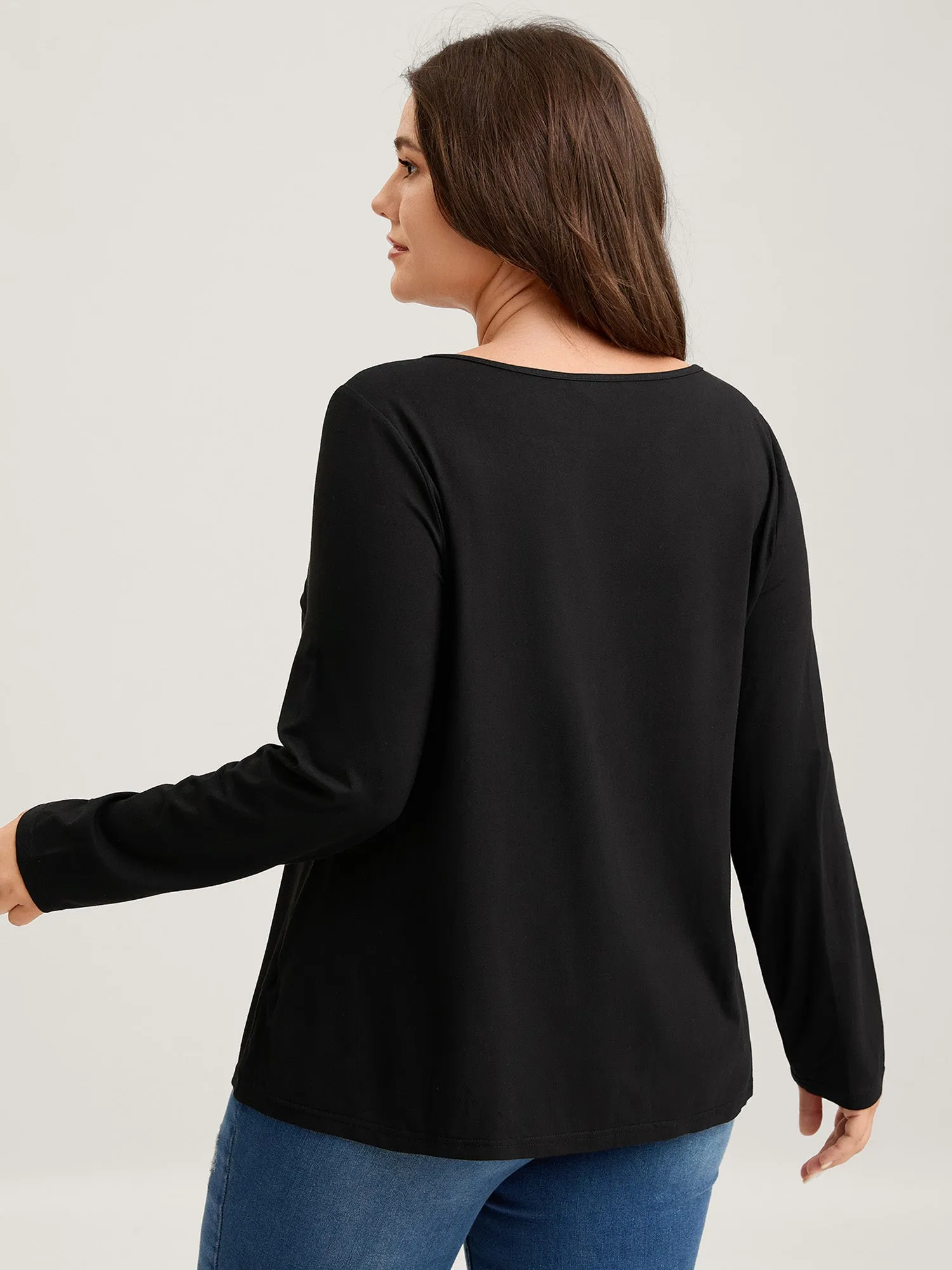 Supersoft Button Placket Solid T-Shirt sold by Bloomchic product image thumbnail 4