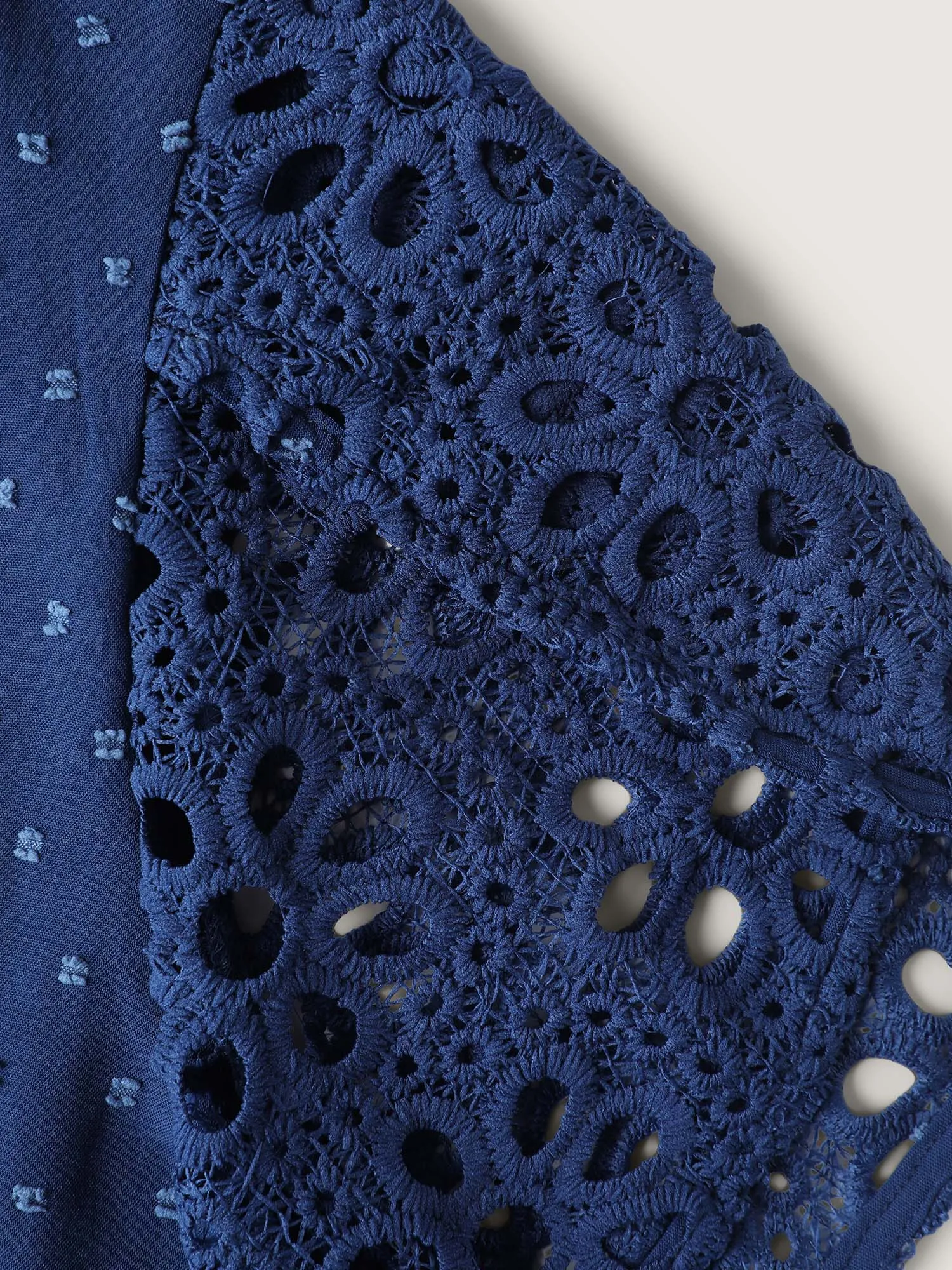 Textured Lace Petal Sleeve Pleated Neck Blouse sold by Bloomchic product image thumbnail 5