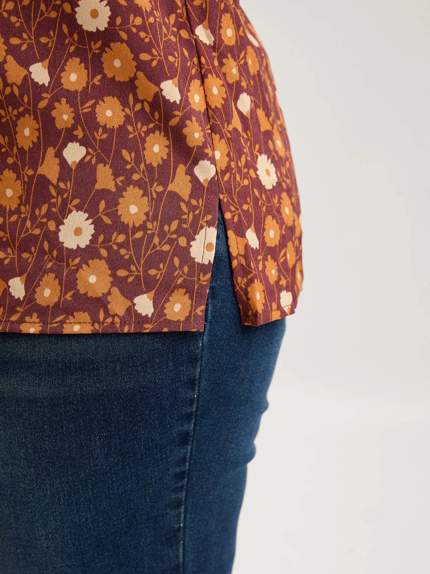 Floral Printed Layered Ruffled Sleeve Blouse sold by Bloomchic product image thumbnail 3