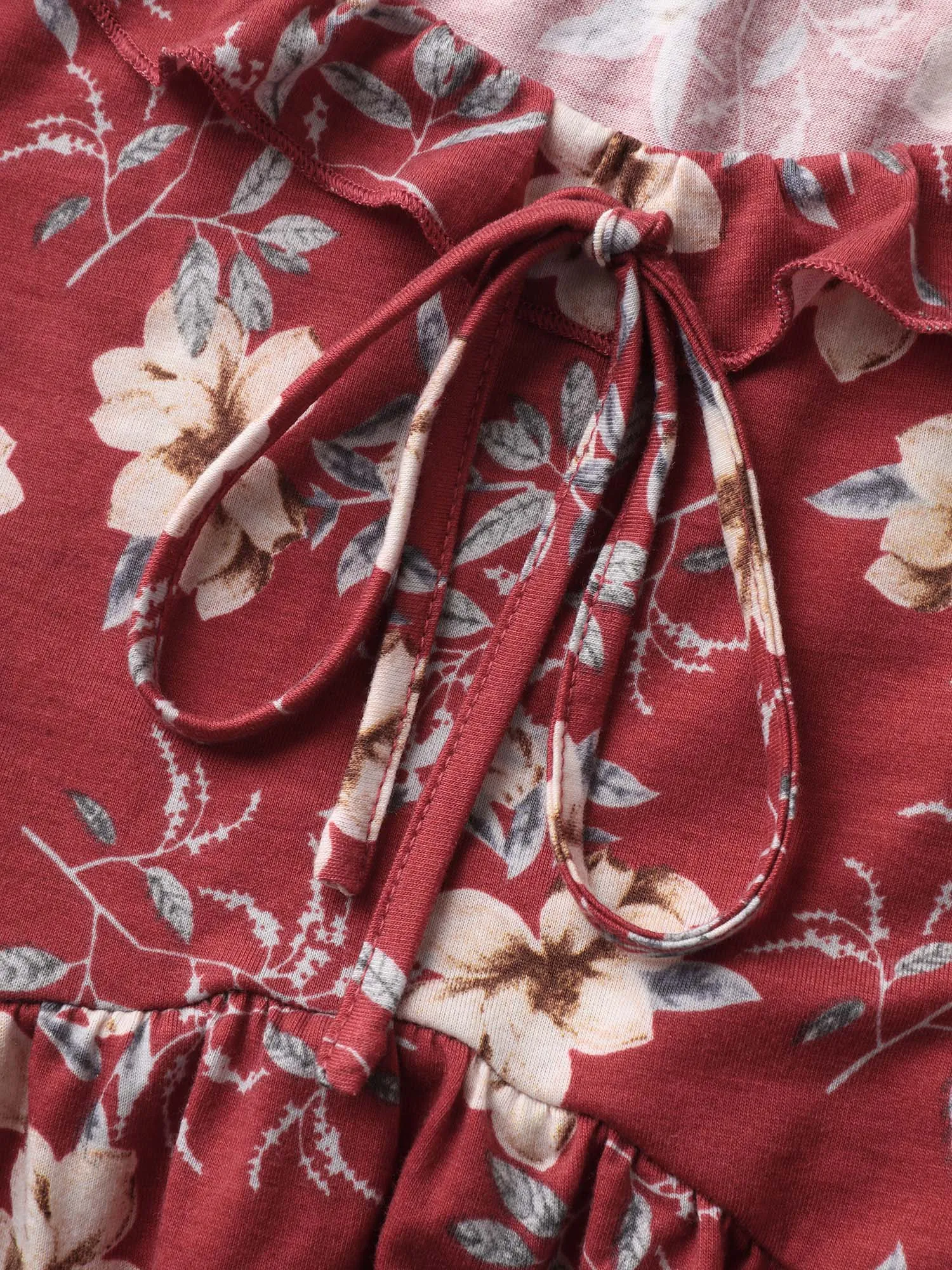 Fall Florals Ruffled Neck-Tie Tank Top sold by Bloomchic product image thumbnail 5