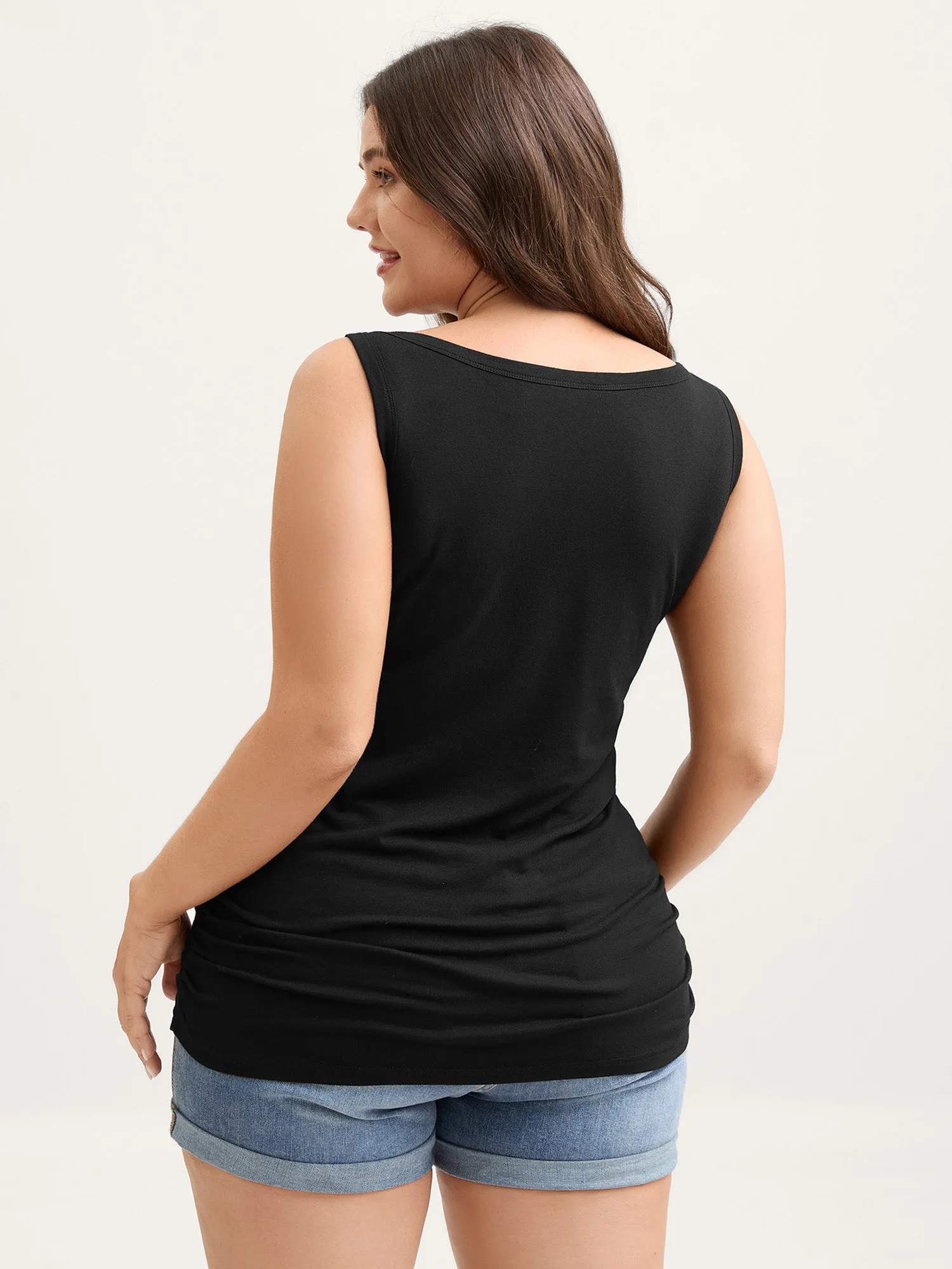 Supportive Bra Pleated Fitted Tank Top sold by Bloomchic product image thumbnail 4