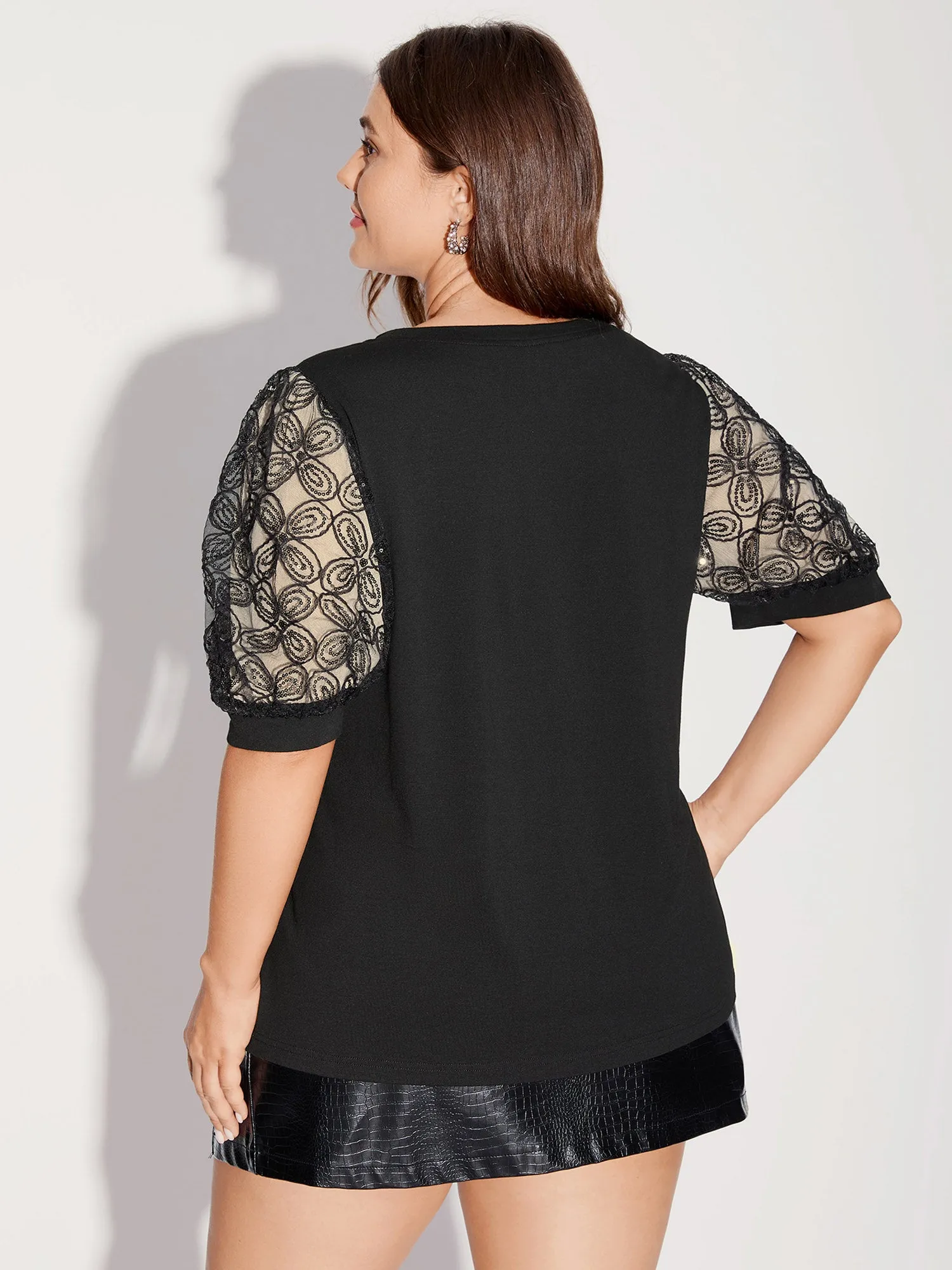 Floral Beaded Lanterns Sheer Sleeve Top sold by Bloomchic product image thumbnail 4