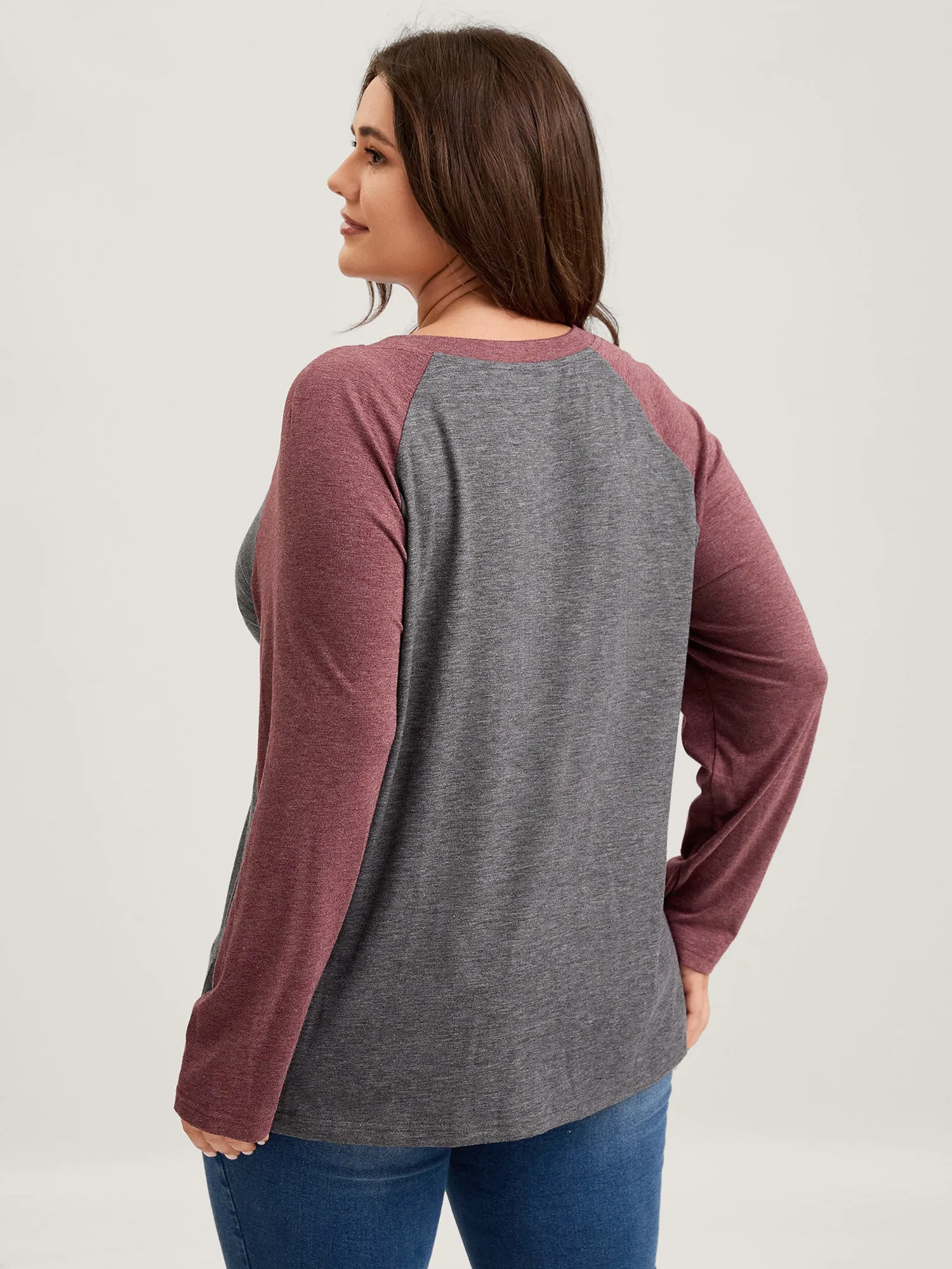 Supersoft Color Contrast Raglan Sleeve Lounge Top sold by Bloomchic product image thumbnail 4