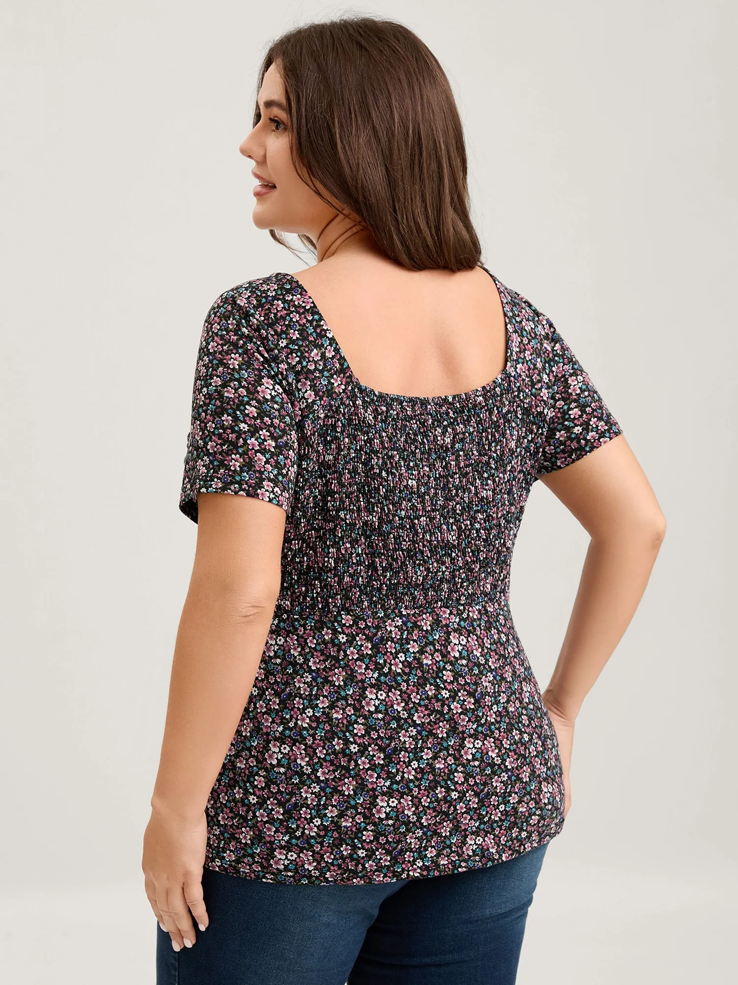 Floral Print Sweetheart Bust Ease Top sold by Bloomchic product image thumbnail 5