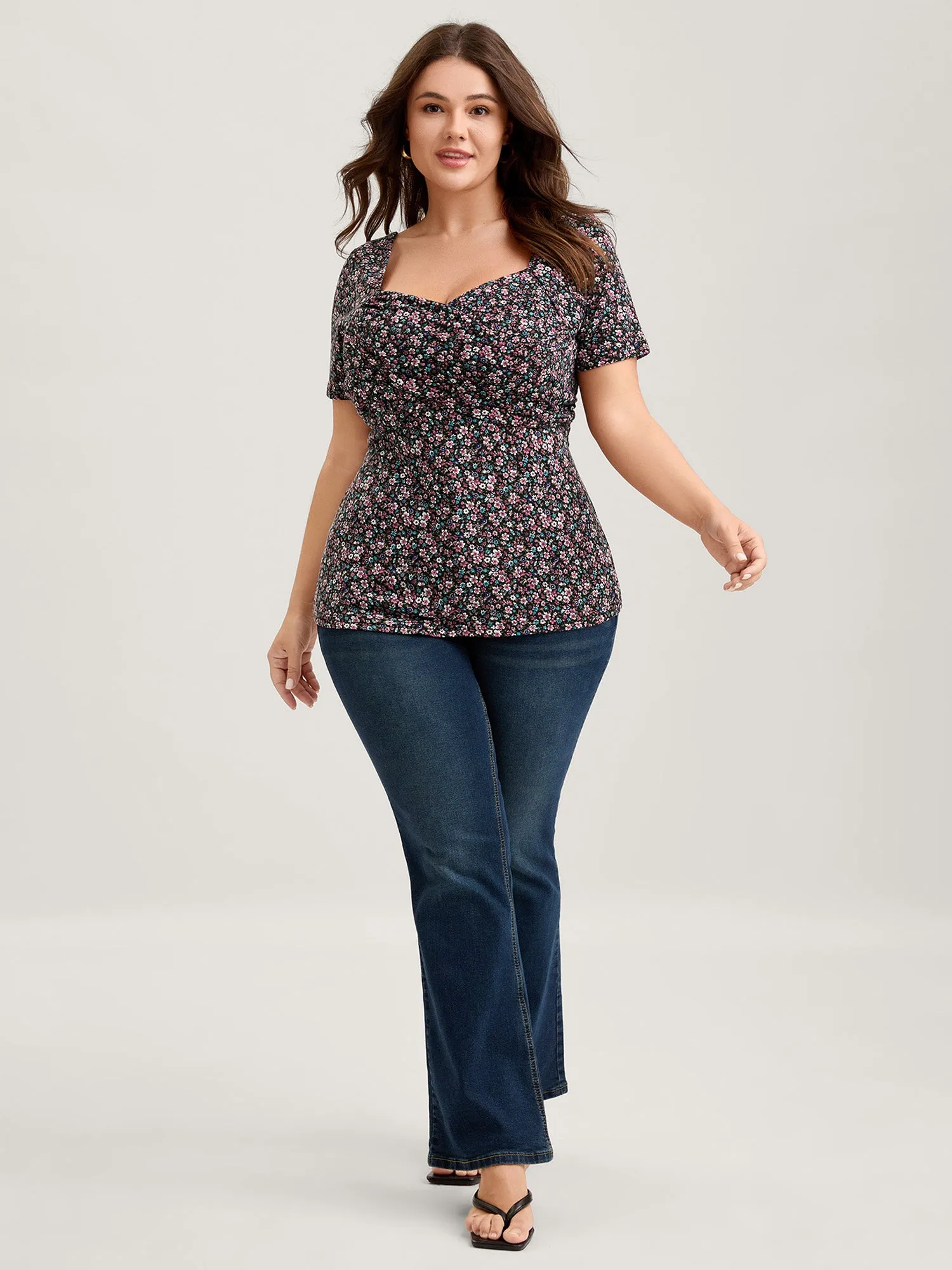 Floral Print Sweetheart Bust Ease Top sold by Bloomchic product image thumbnail 3