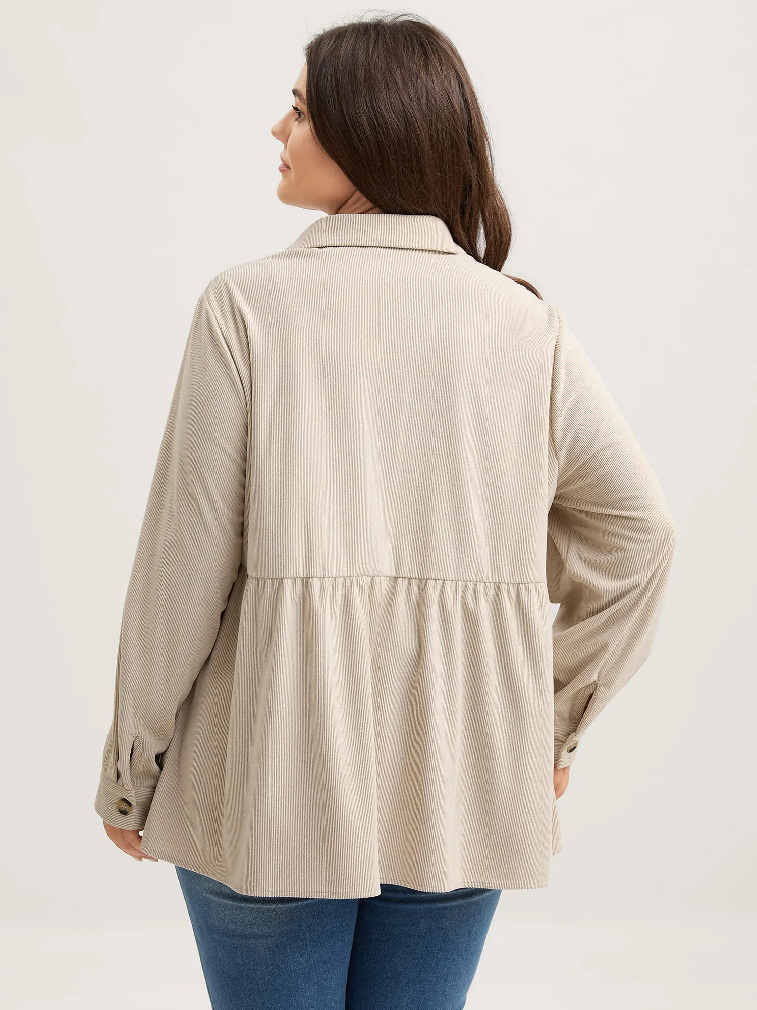 Corduroy Cinched-Flared Waist Jacket sold by Bloomchic product image thumbnail 4