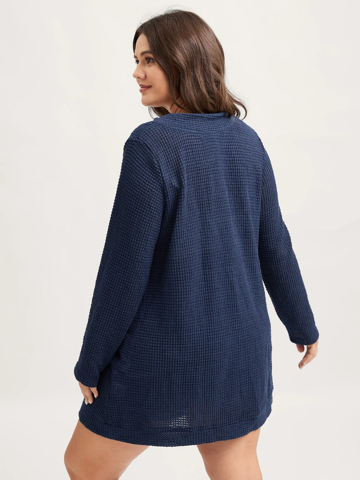 Waffle Textured Arc Hem Jacket sold by Bloomchic product image thumbnail 4