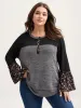 Floral Print Flared Sleeve Contrast Sweatshirt sold by Bloomchic