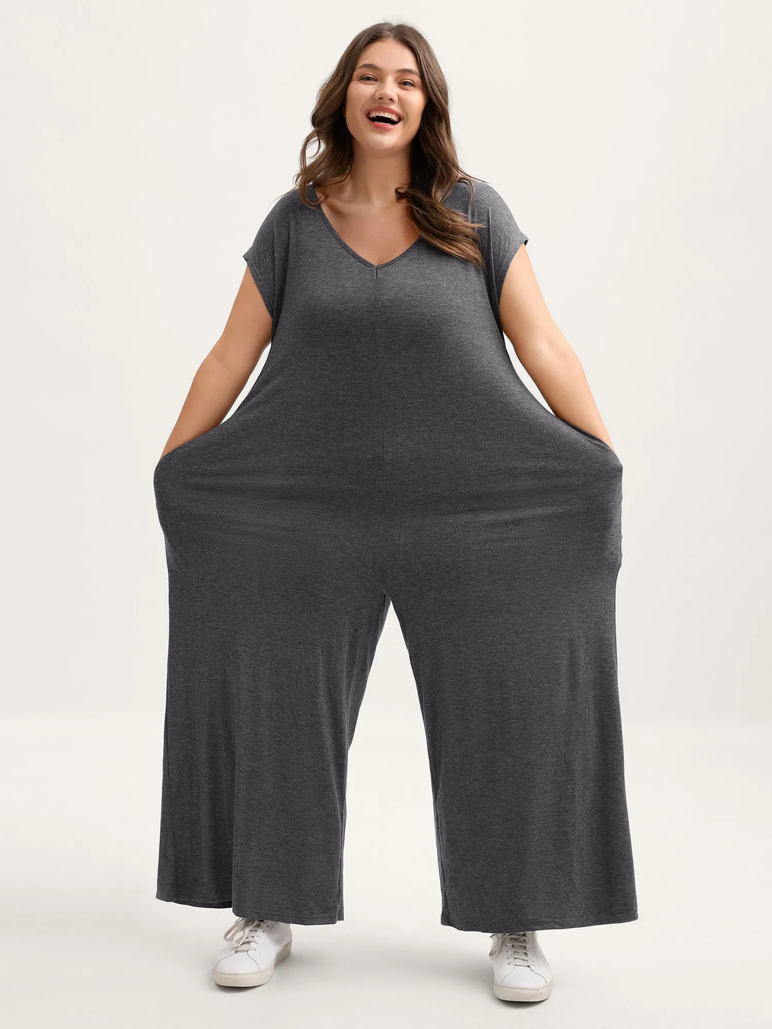 Supersoft Waist-Contouring Wide-Leg Jumpsuit sold by Bloomchic product image thumbnail 3