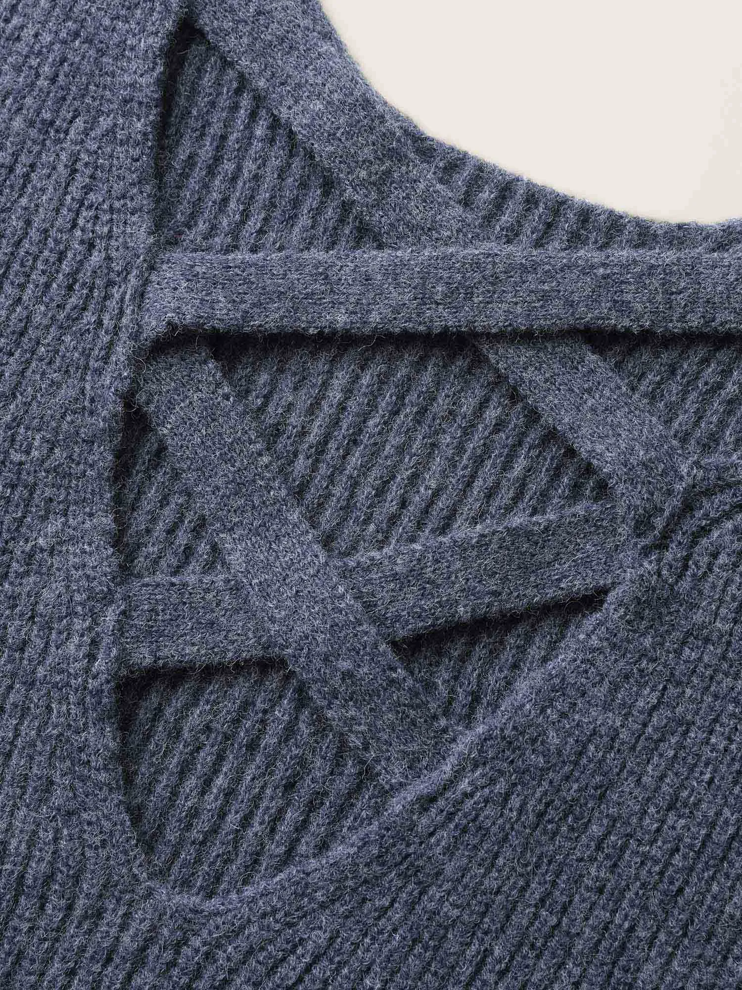 Supersoft Backless Cross-Ties Textured Pullover sold by Bloomchic product image thumbnail 5