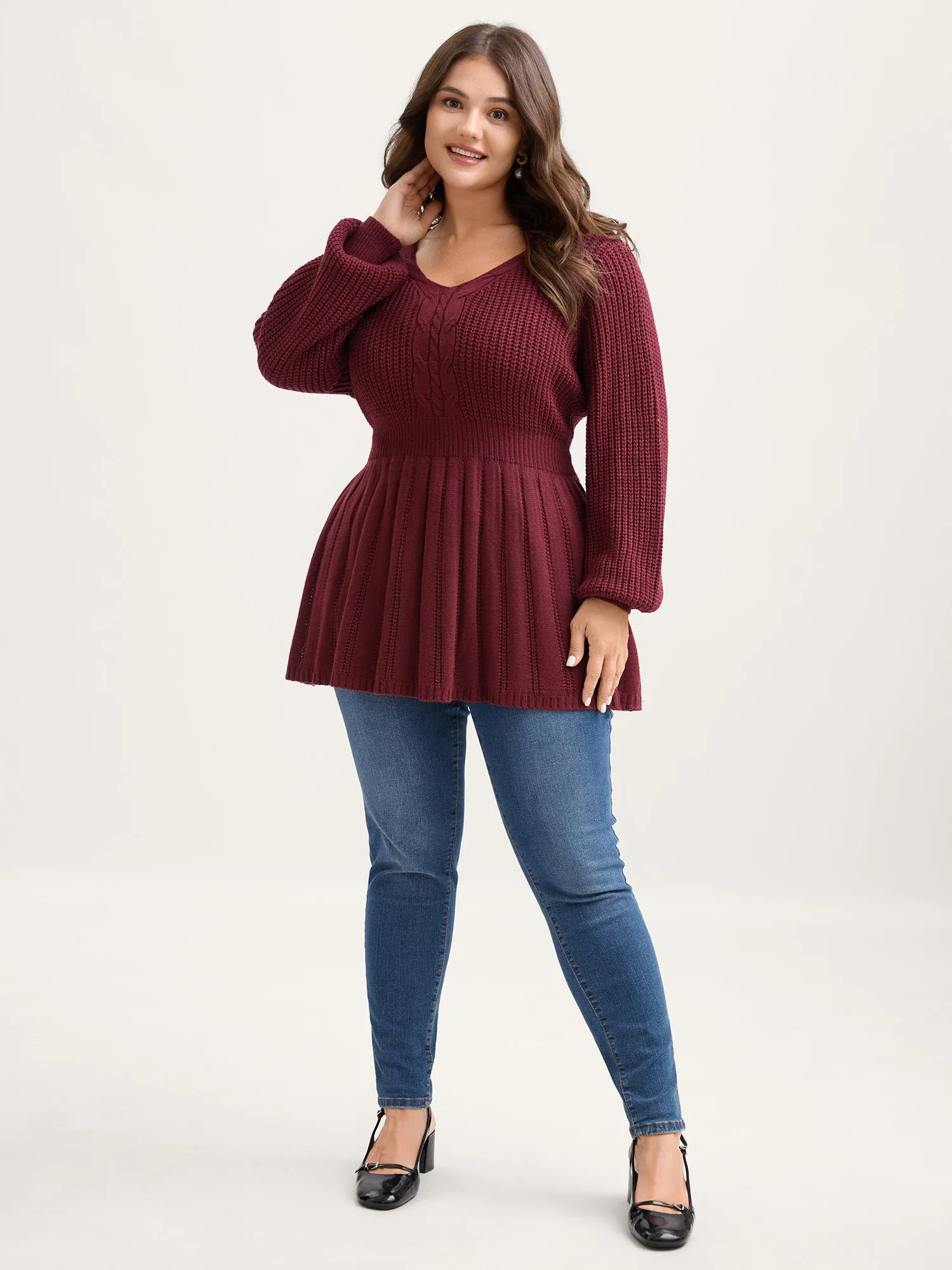 Backless Ties Textured Cinched Pullover sold by Bloomchic product image thumbnail 3