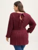 Backless Ties Textured Cinched Pullover sold by Bloomchic