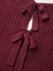 Backless Ties Textured Cinched Pullover sold by Bloomchic