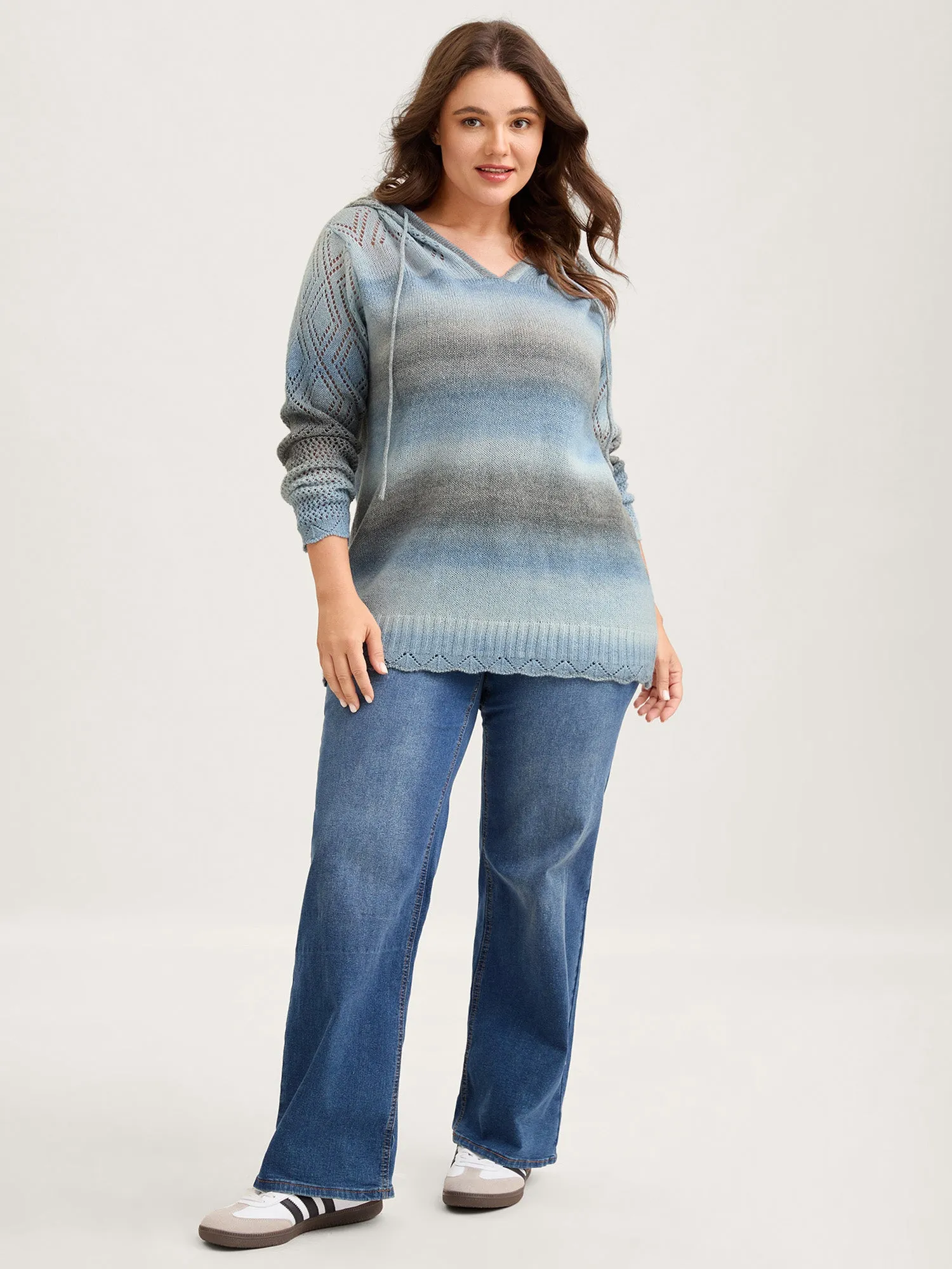 Heather Ombre Gradient Hooded Pullover sold by Bloomchic product image thumbnail 3