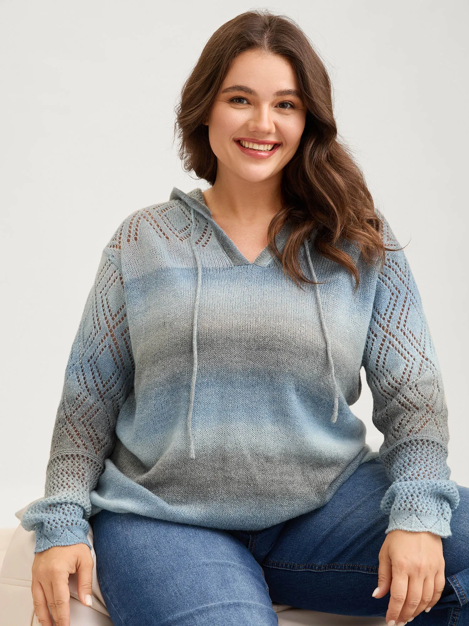 Heather Ombre Gradient Hooded Pullover sold by Bloomchic product image thumbnail 4