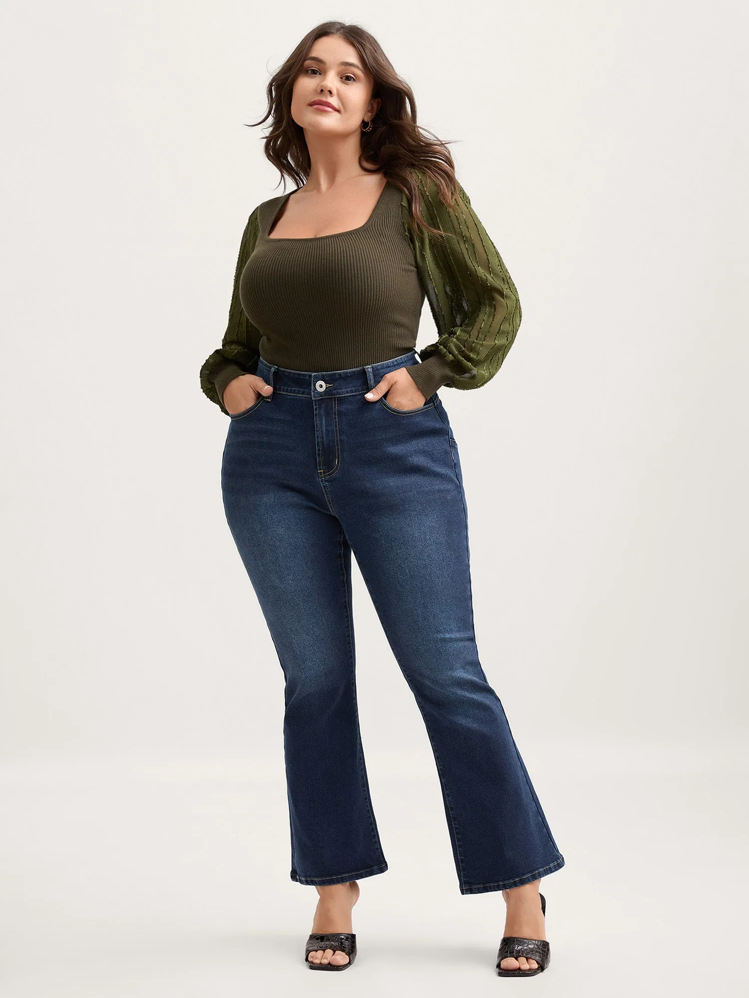 Butt-Lifting Sculpted Bootcut Jeans sold by Bloomchic product image thumbnail 3