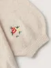 Supersoft Floral Embroidery Front Triple Tie Knit Cardigan sold by Bloomchic