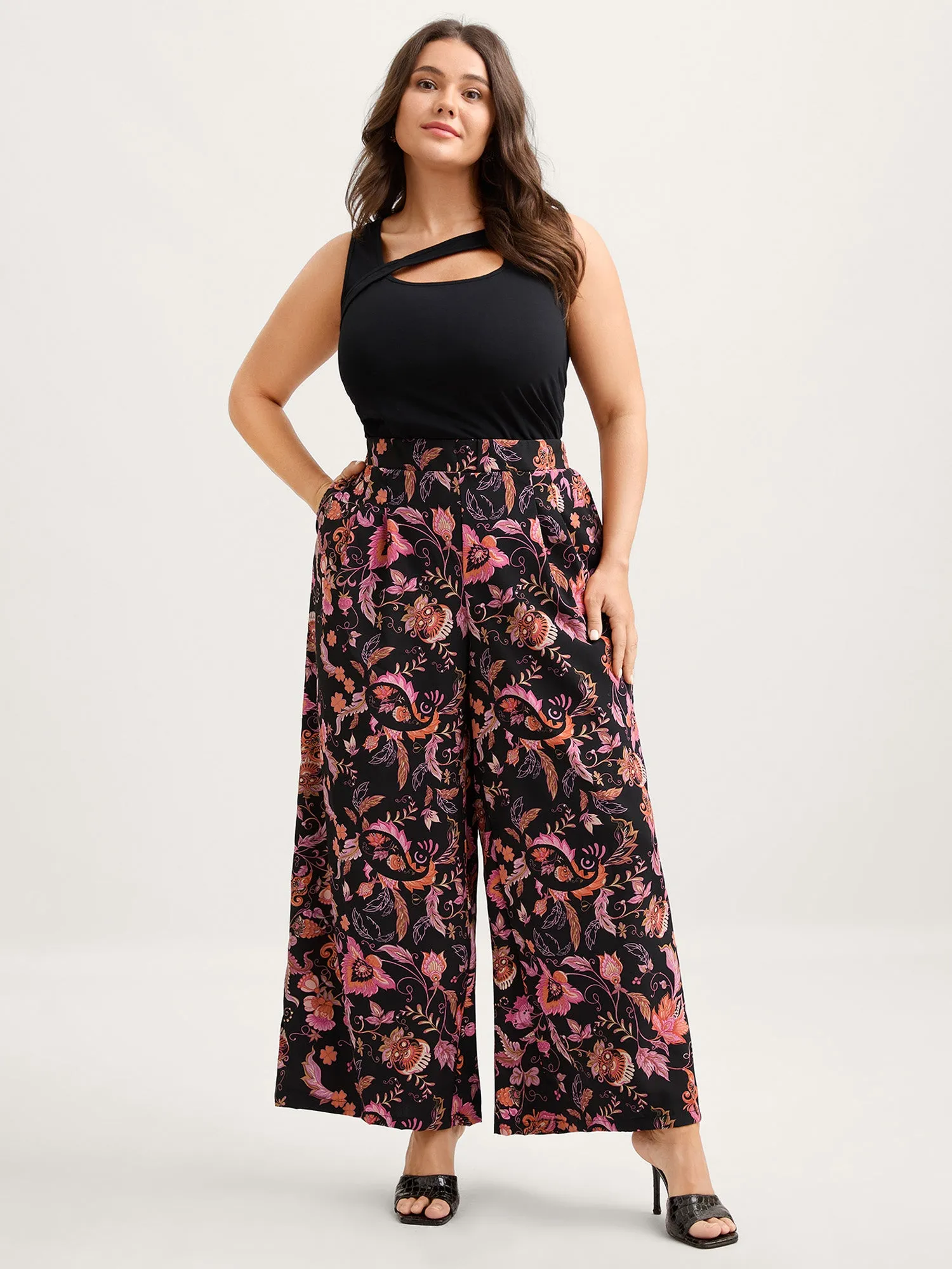Paisley Print Wide-Leg Pants sold by Bloomchic