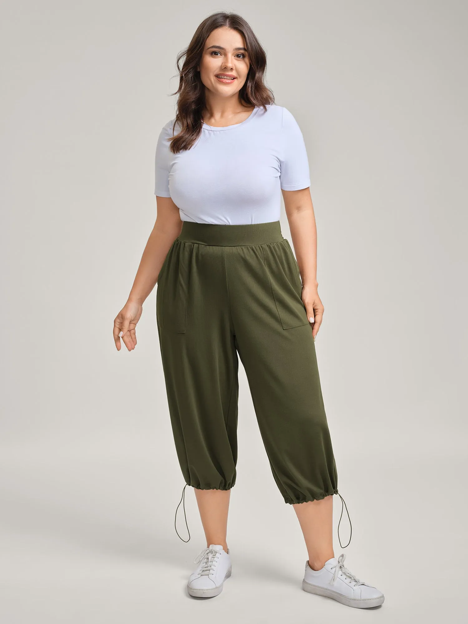 Stretchy Adjustable Cuffs Wide-Leg Pants sold by Bloomchic