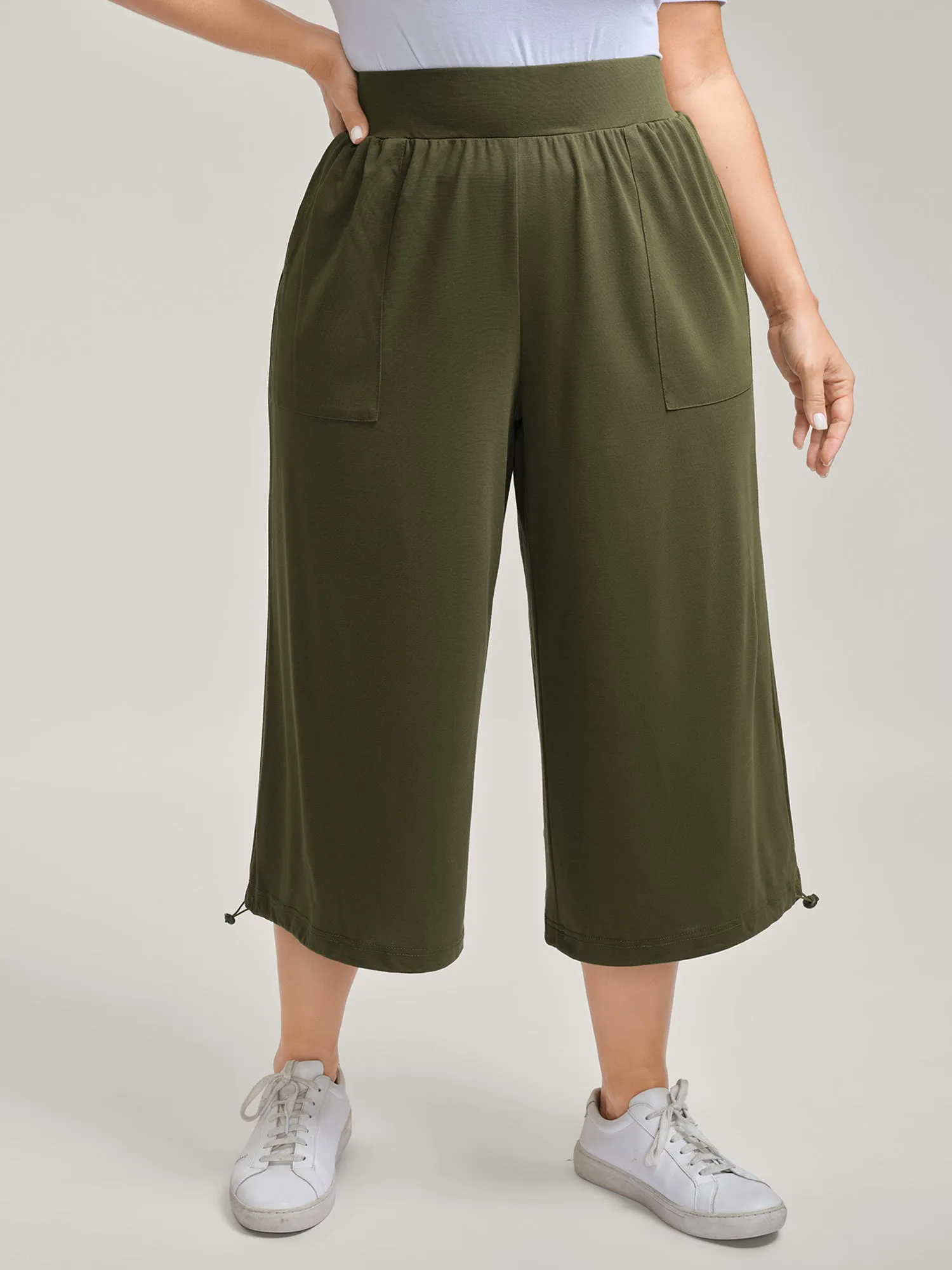 Stretchy Adjustable Cuffs Wide-Leg Pants sold by Bloomchic product image thumbnail 2