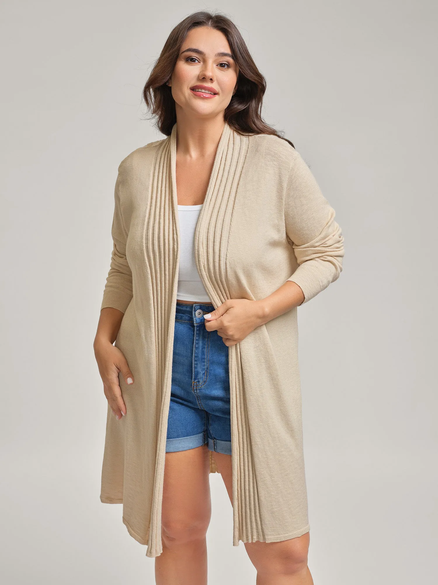 Supersoft Lapel Collar Textured Knit Cardigan sold by Bloomchic